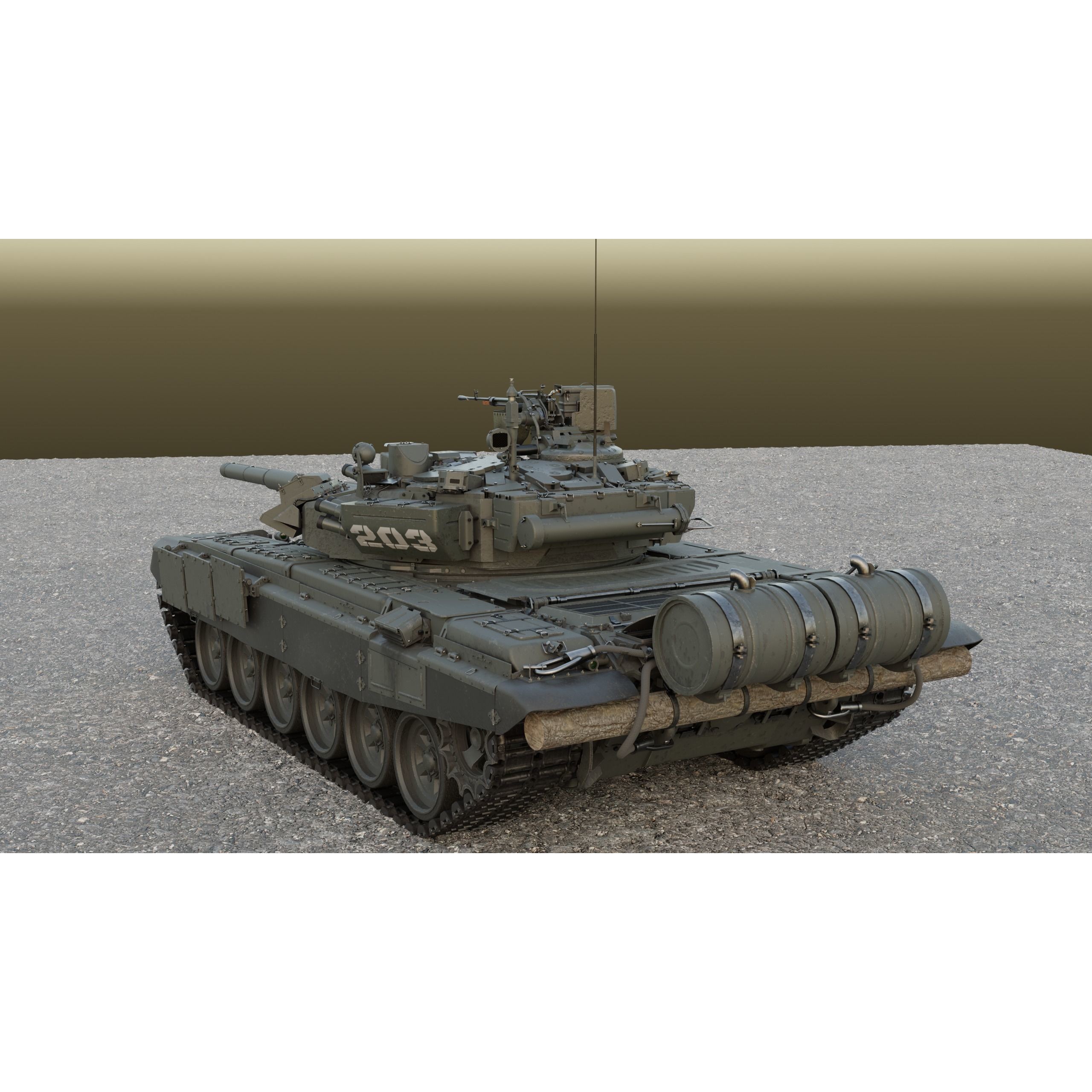 T-90A Tank 3D Model – High Poly Game Asset, PBR Textures, FBX - View 4