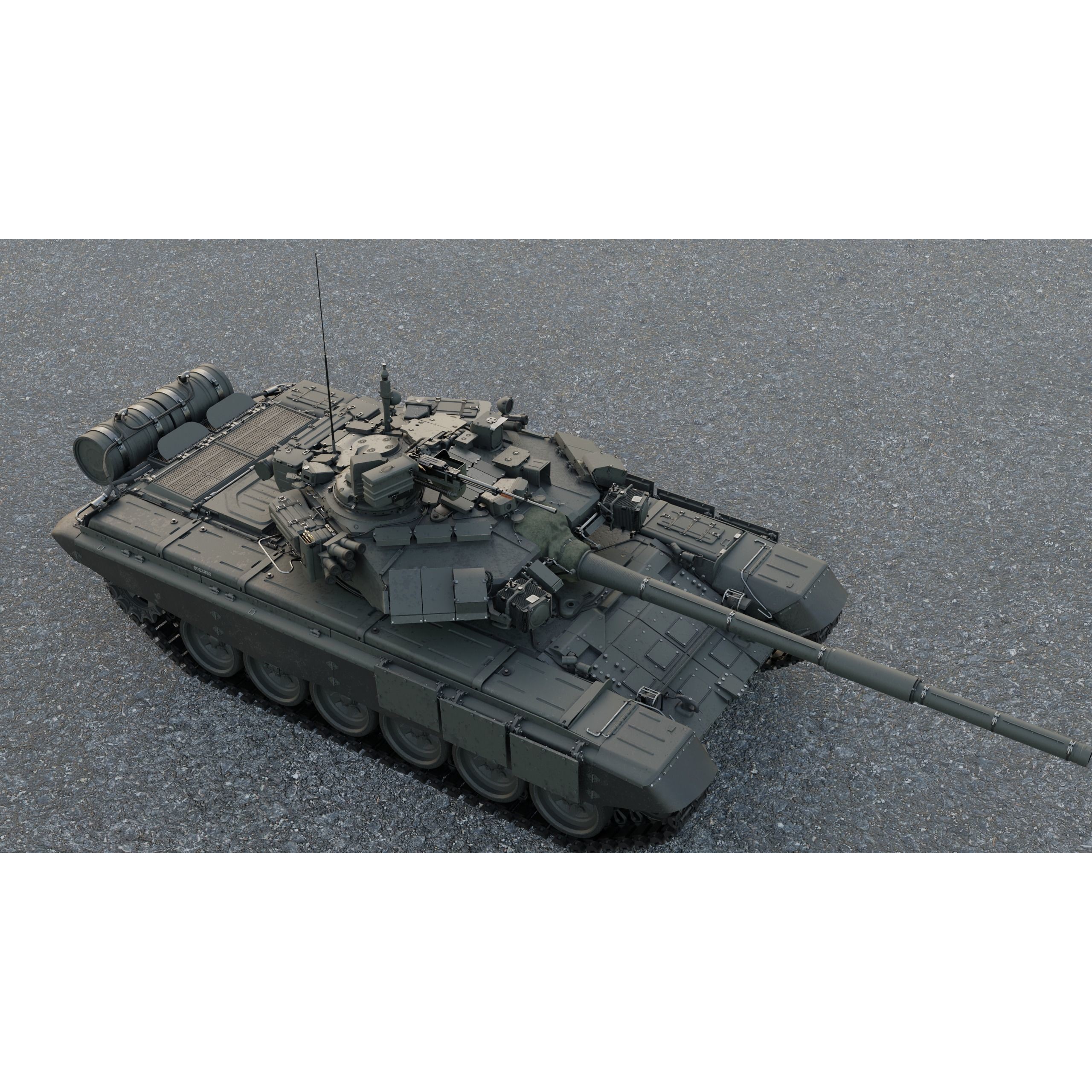 T-90A Tank 3D Model – High Poly Game Asset, PBR Textures, FBX - View 6