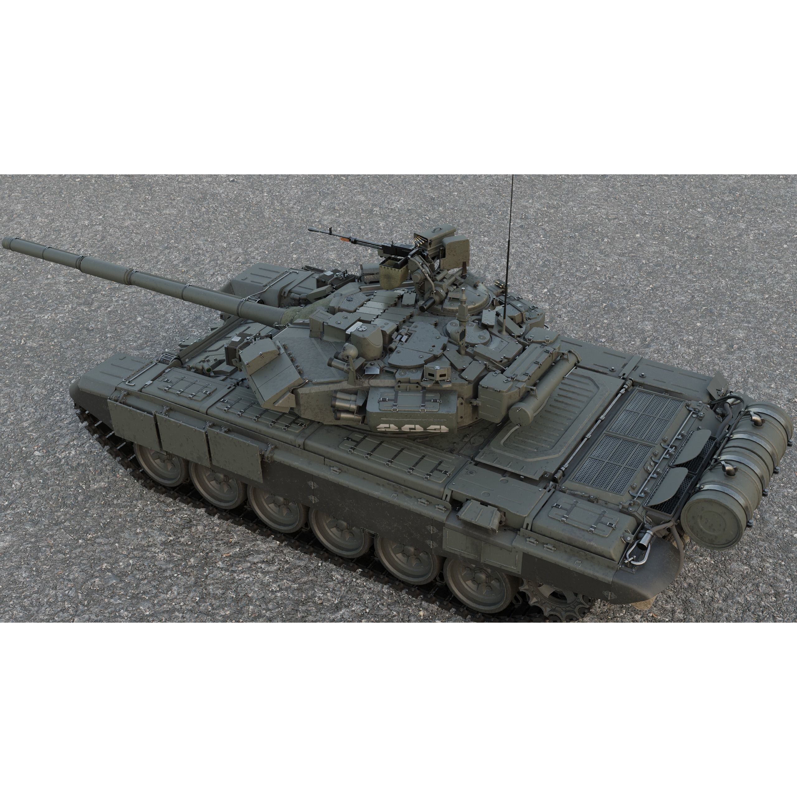 T-90A Tank 3D Model – High Poly Game Asset, PBR Textures, FBX - View 7