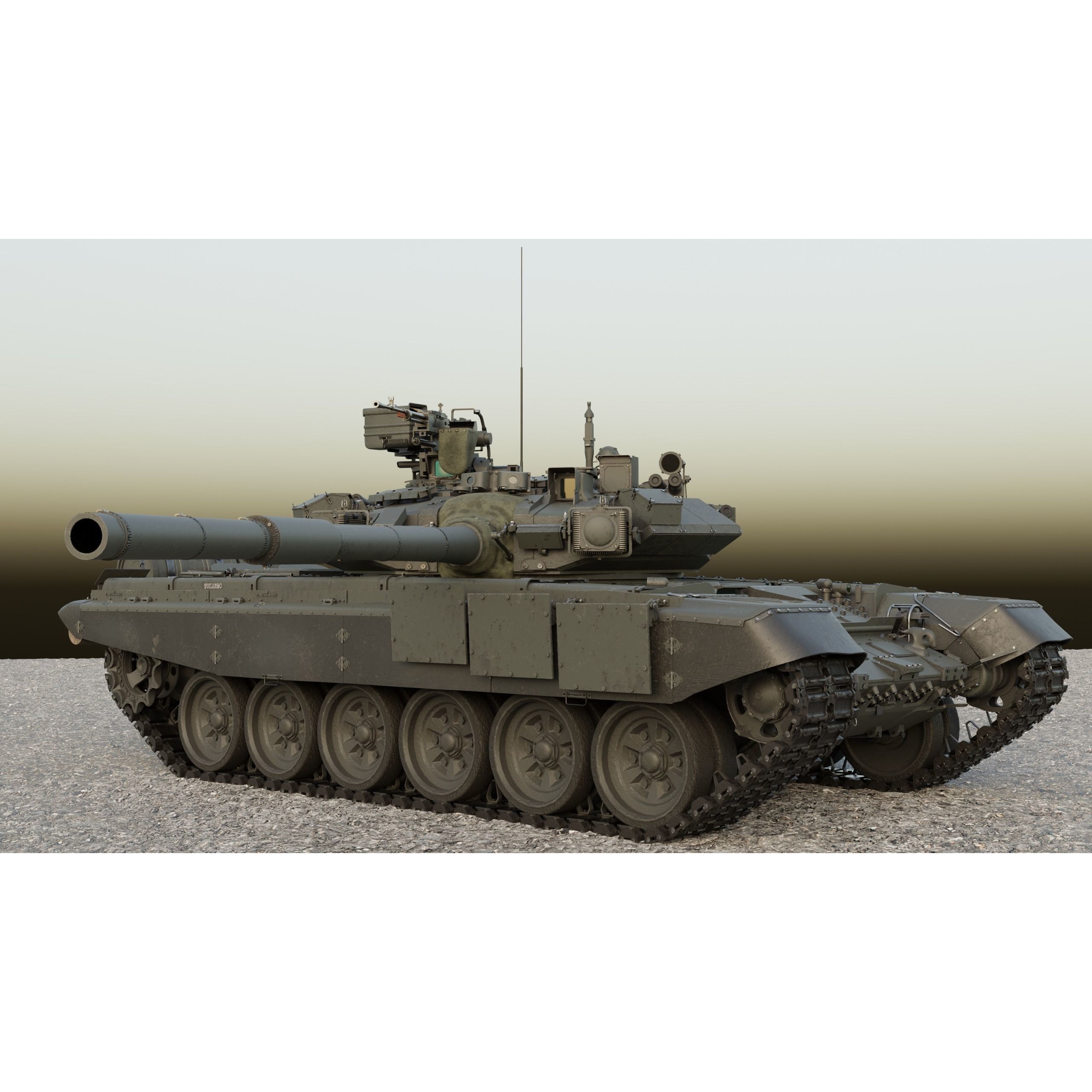 T-90A Tank 3D Model – High Poly Game Asset, PBR Textures, FBX - View 8
