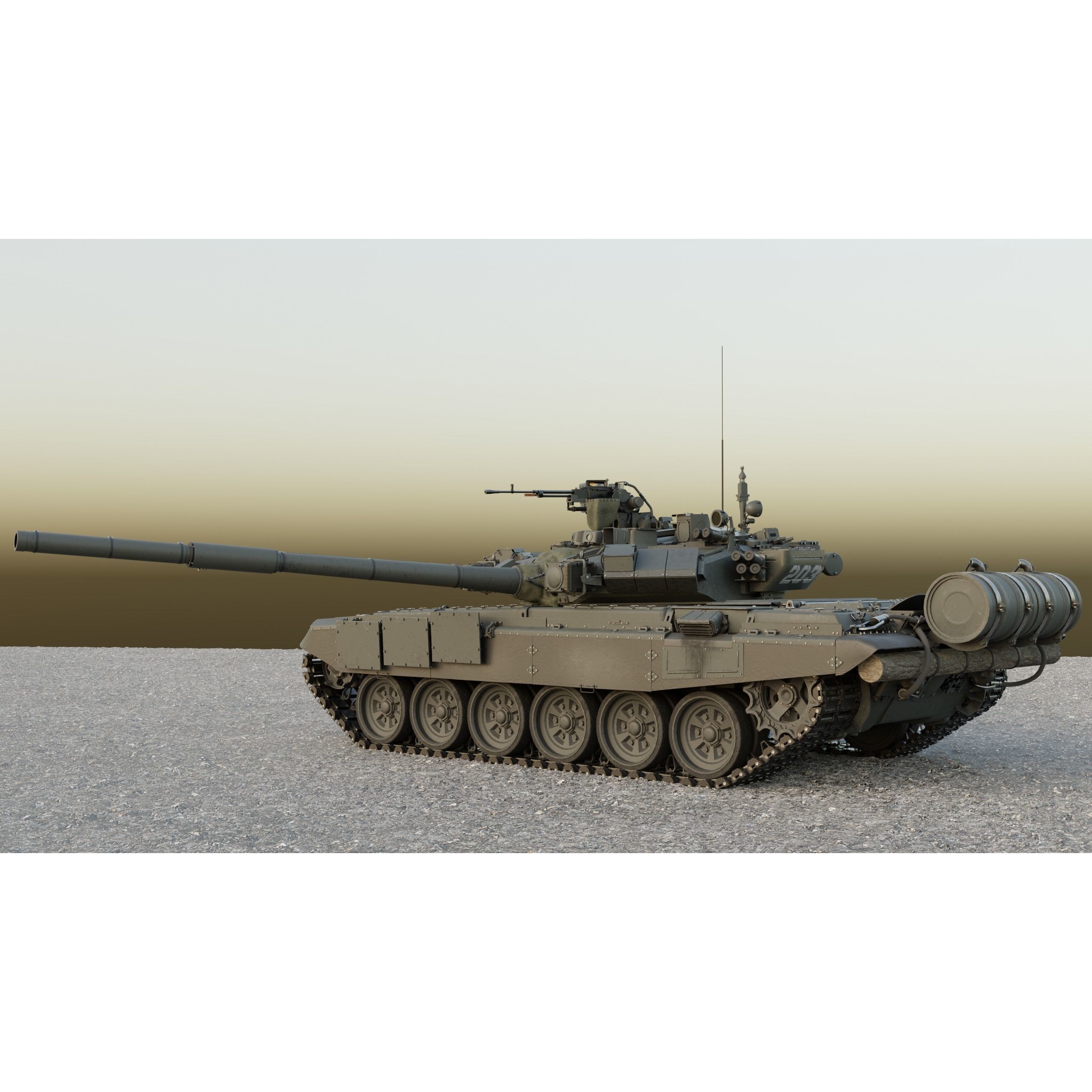 T-90A Tank 3D Model – High Poly Game Asset, PBR Textures, FBX - View 9