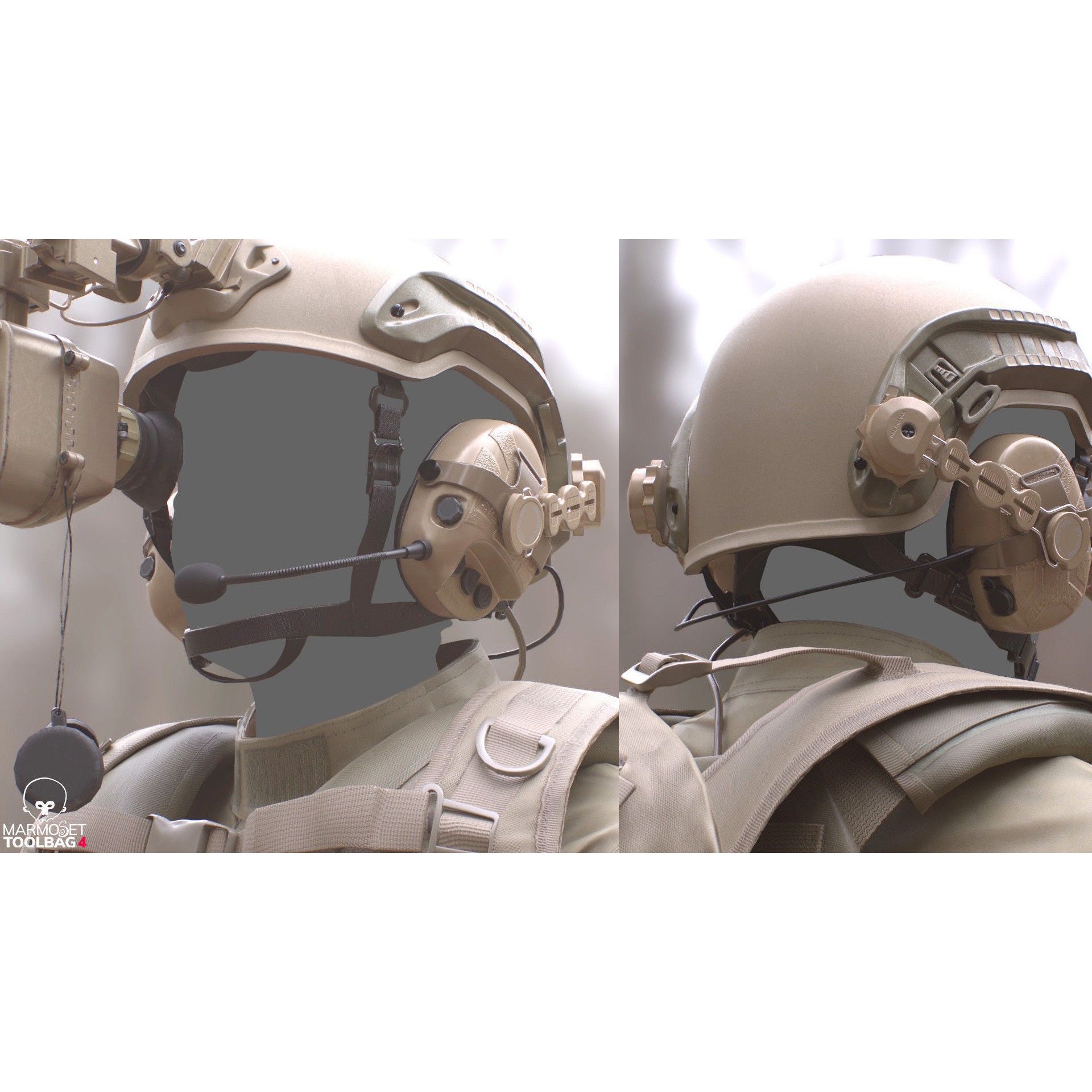 Male Soldier Outfit 3D Model – Low Poly Rigged Character, FBX, Blender - View 11