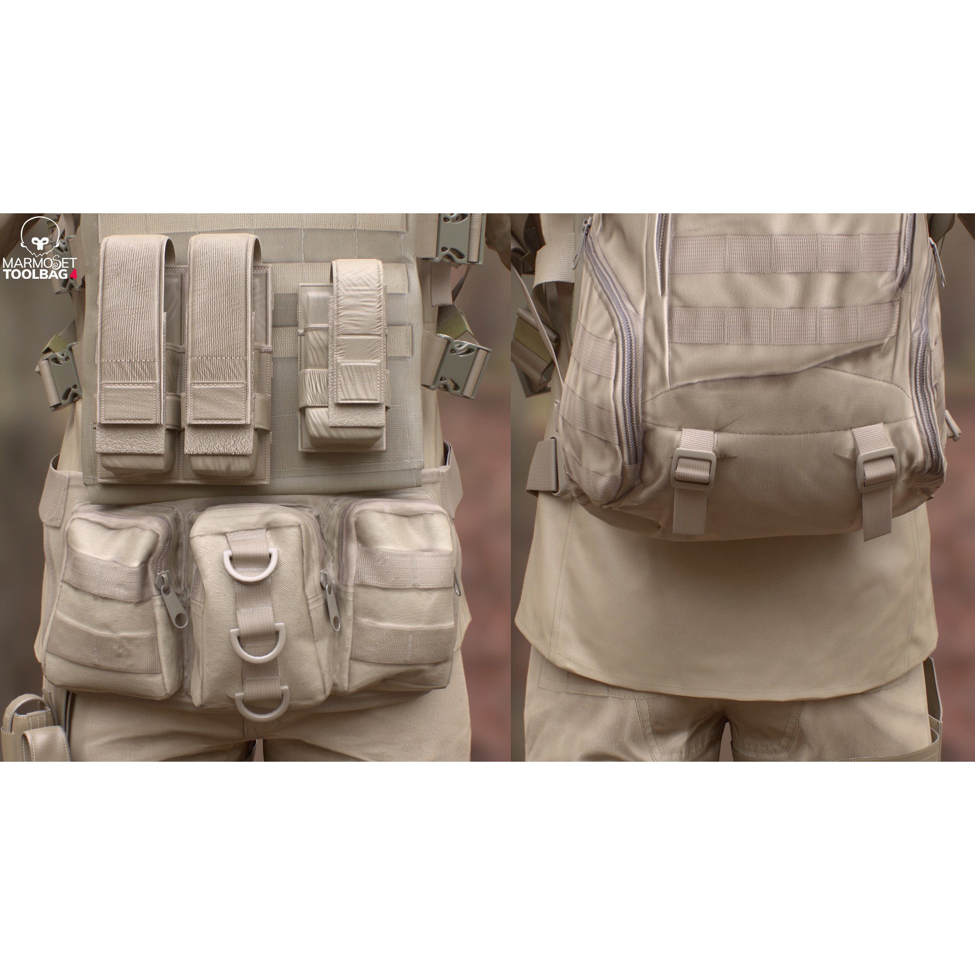 Male Soldier Outfit 3D Model – Low Poly Rigged Character, FBX, Blender - View 12