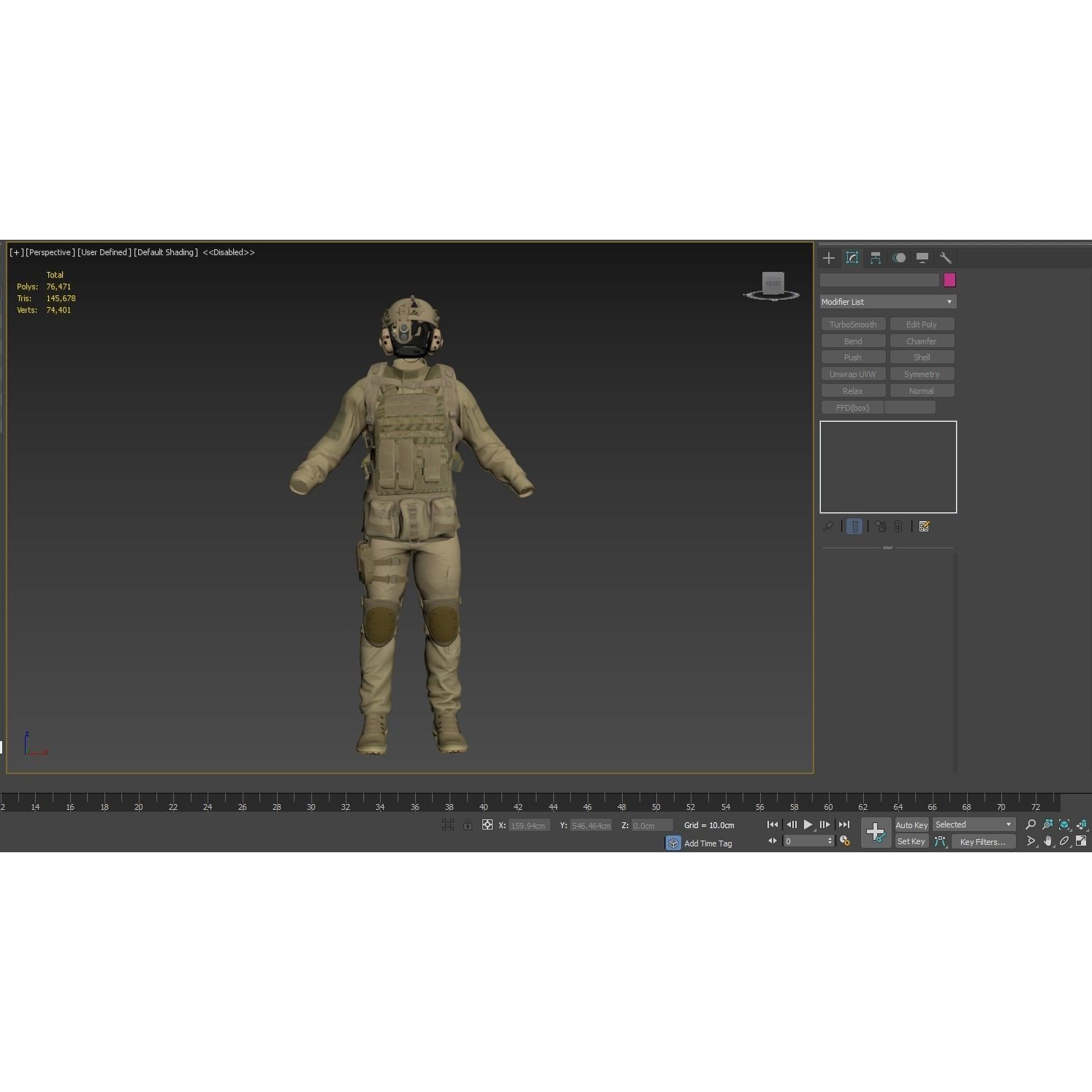 Male Soldier Outfit 3D Model – Low Poly Rigged Character, FBX, Blender - View 5