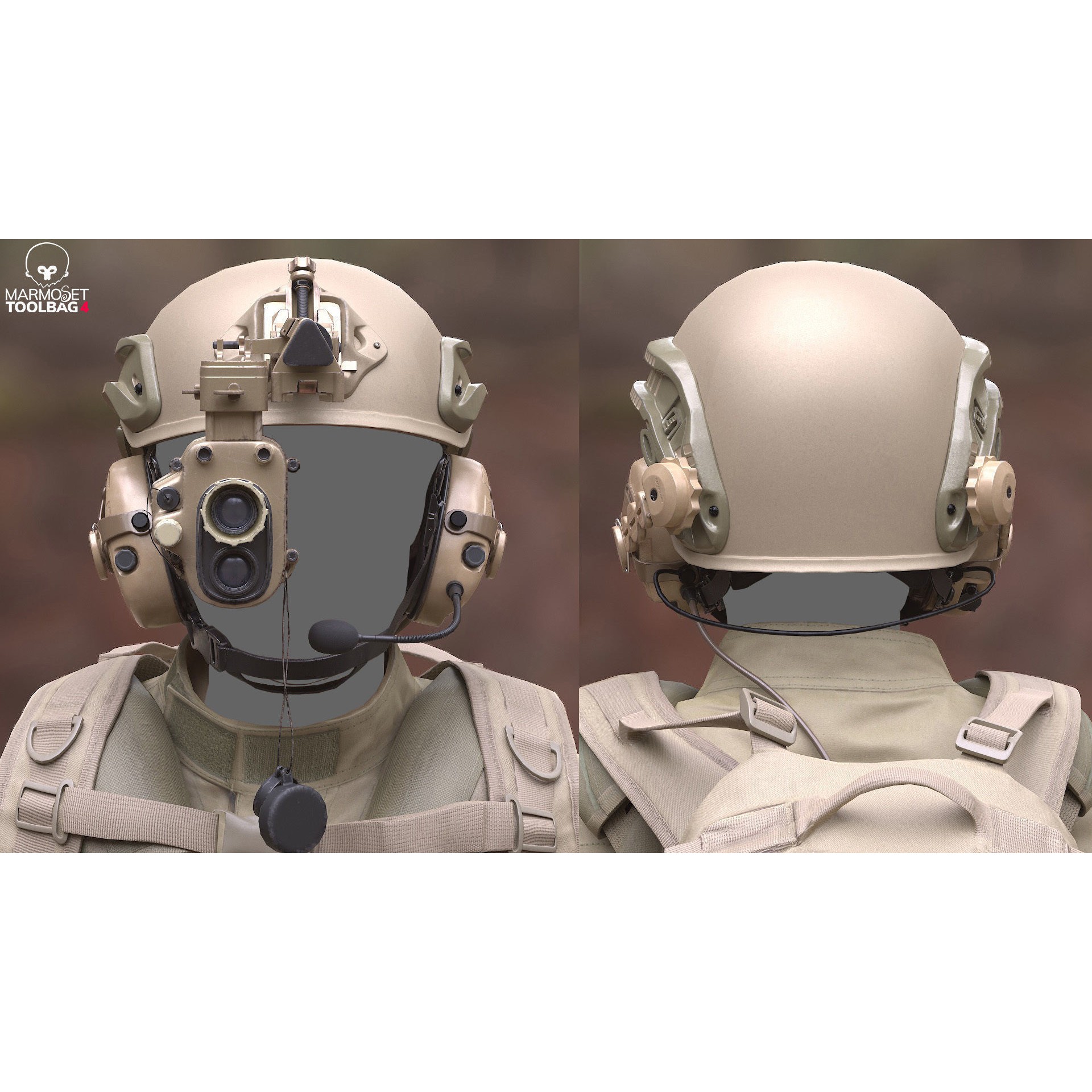Male Soldier Outfit 3D Model – Low Poly Rigged Character, FBX, Blender - View 8