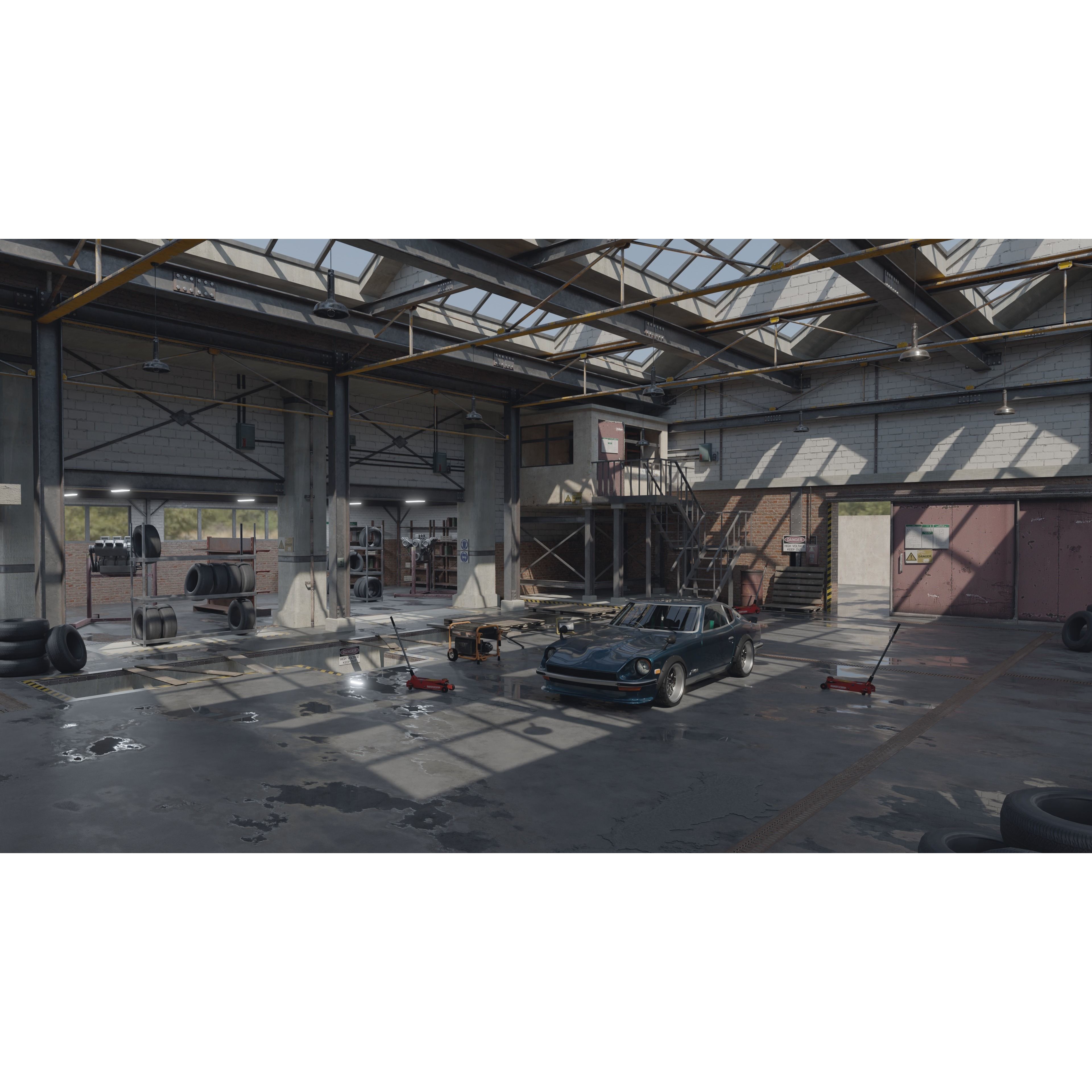 High Detail Garage - Low-Poly Game-Ready 3D Model - View 10