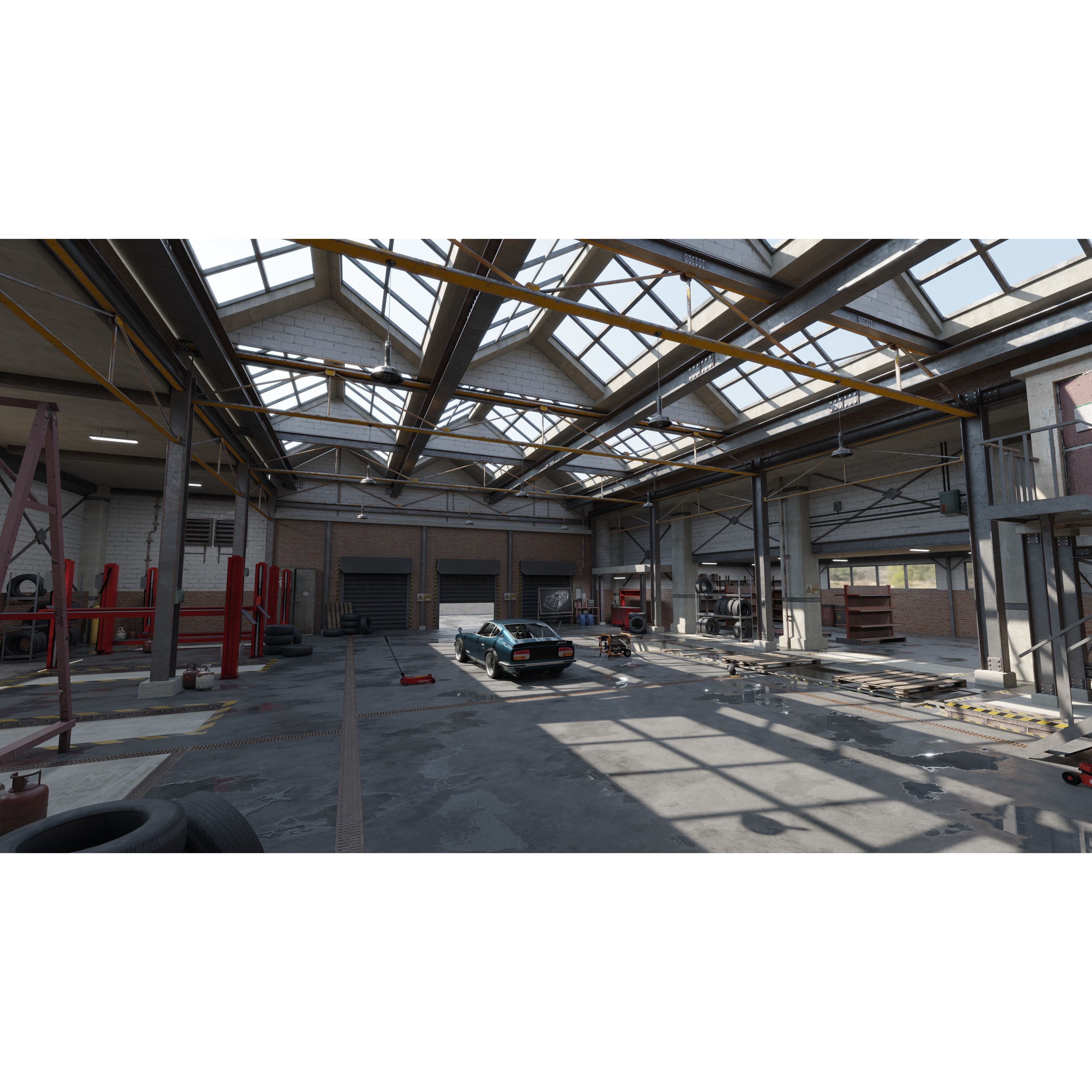 High Detail Garage - Low-Poly Game-Ready 3D Model - View 3