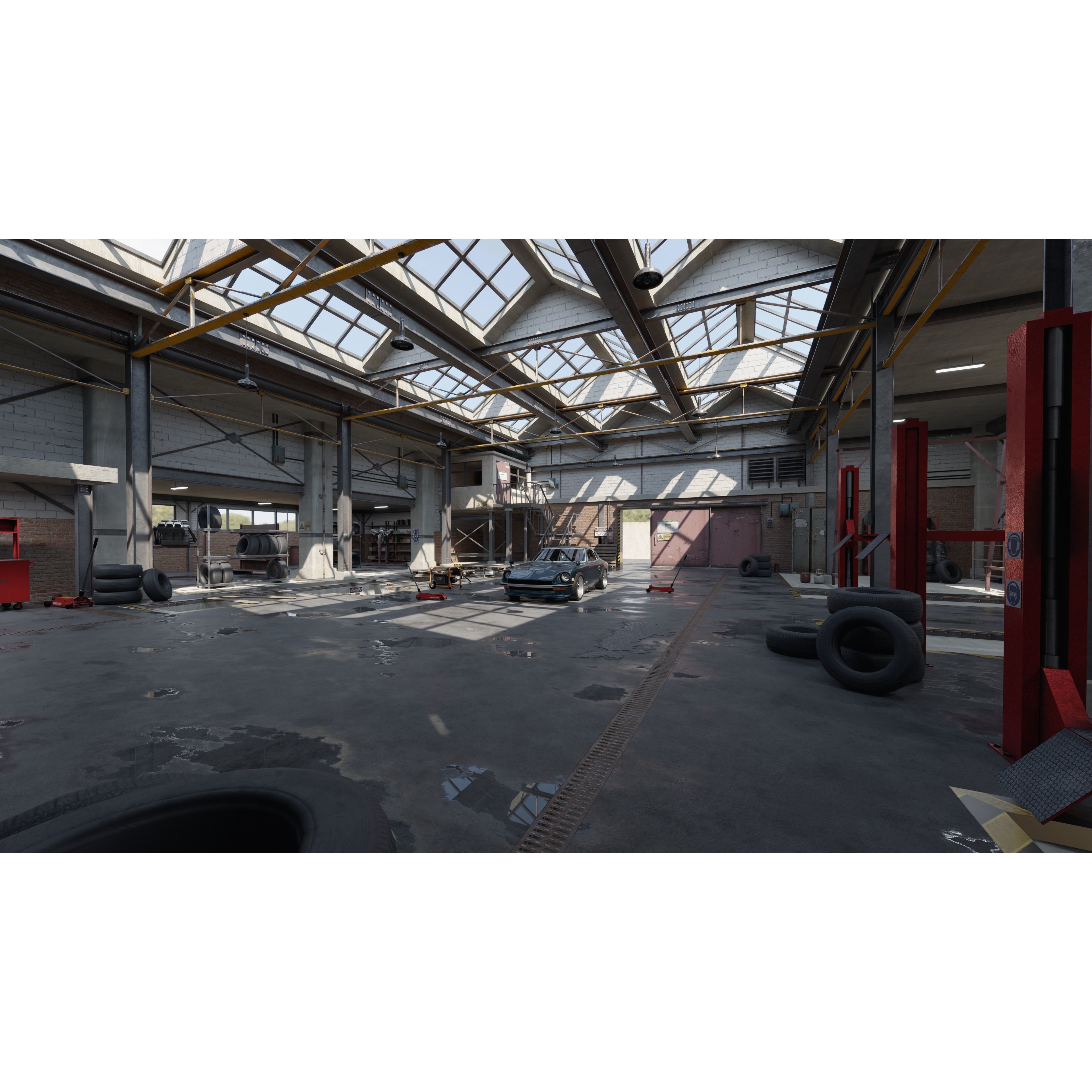 High Detail Garage - Low-Poly Game-Ready 3D Model - View 4