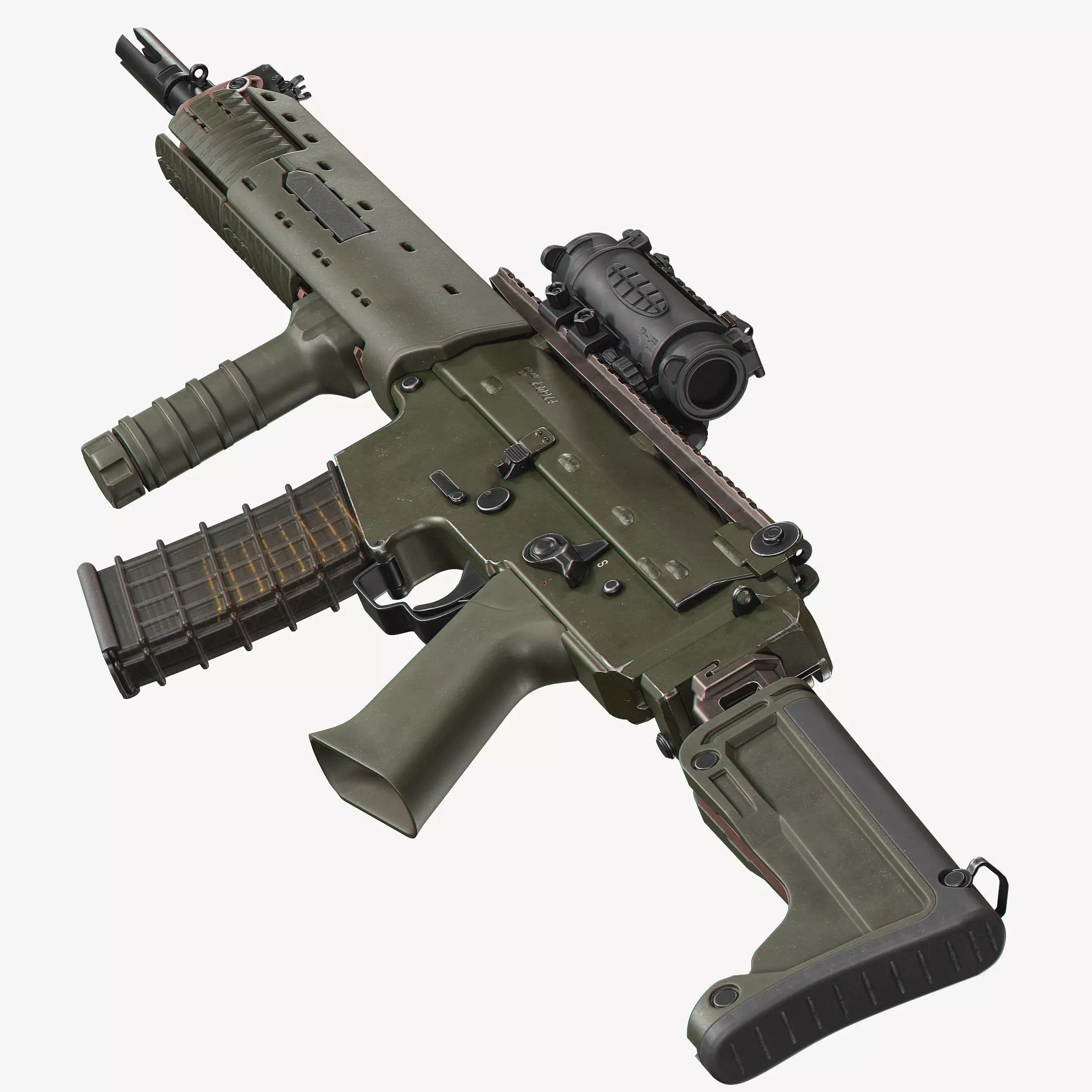 AK5C Rifle 3D Model – Low Poly Game Ready Asset, FBX, OBJ - View 2