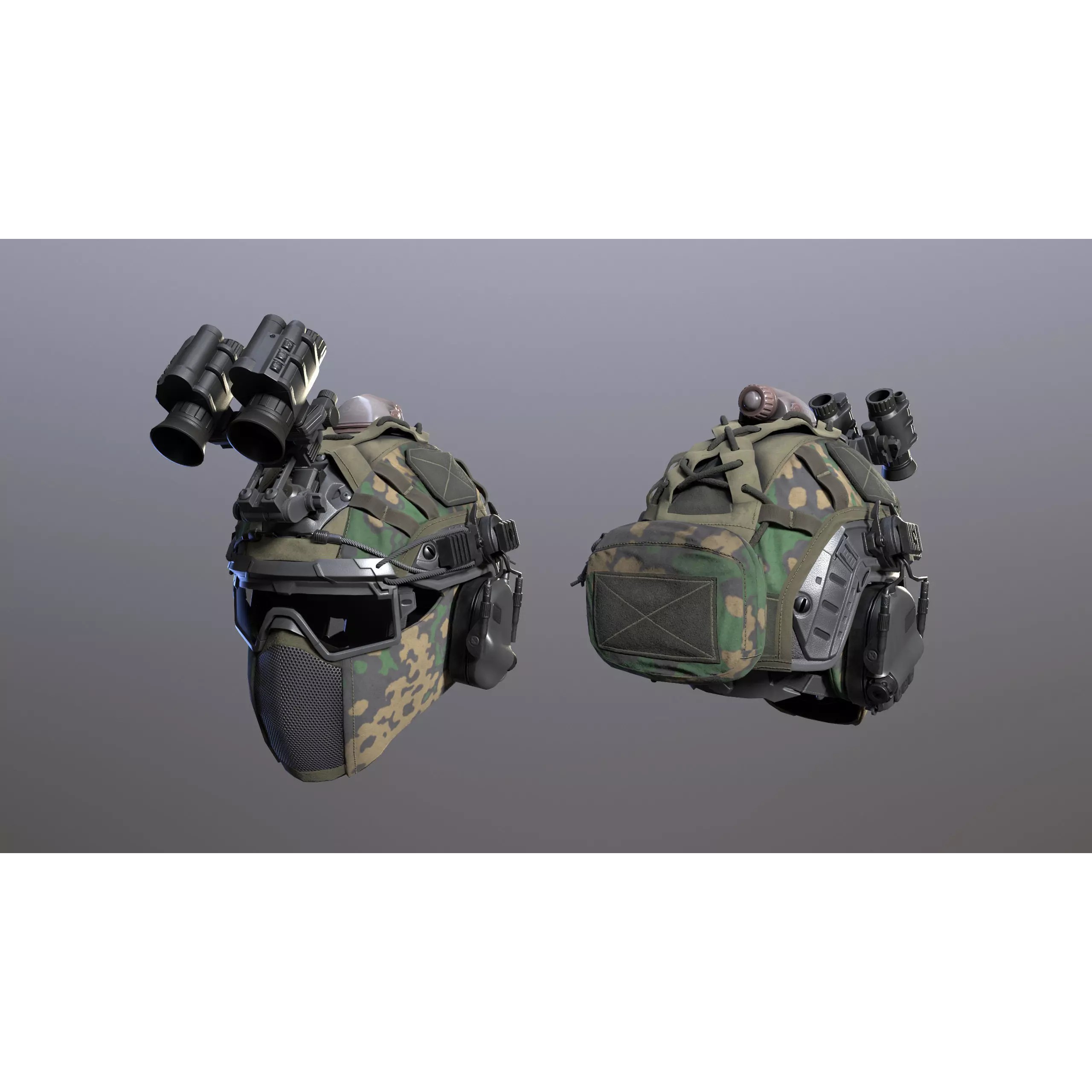 Tactical Helmet 3D Model – Low Poly Game-Ready PBR Asset, FBX - View 10