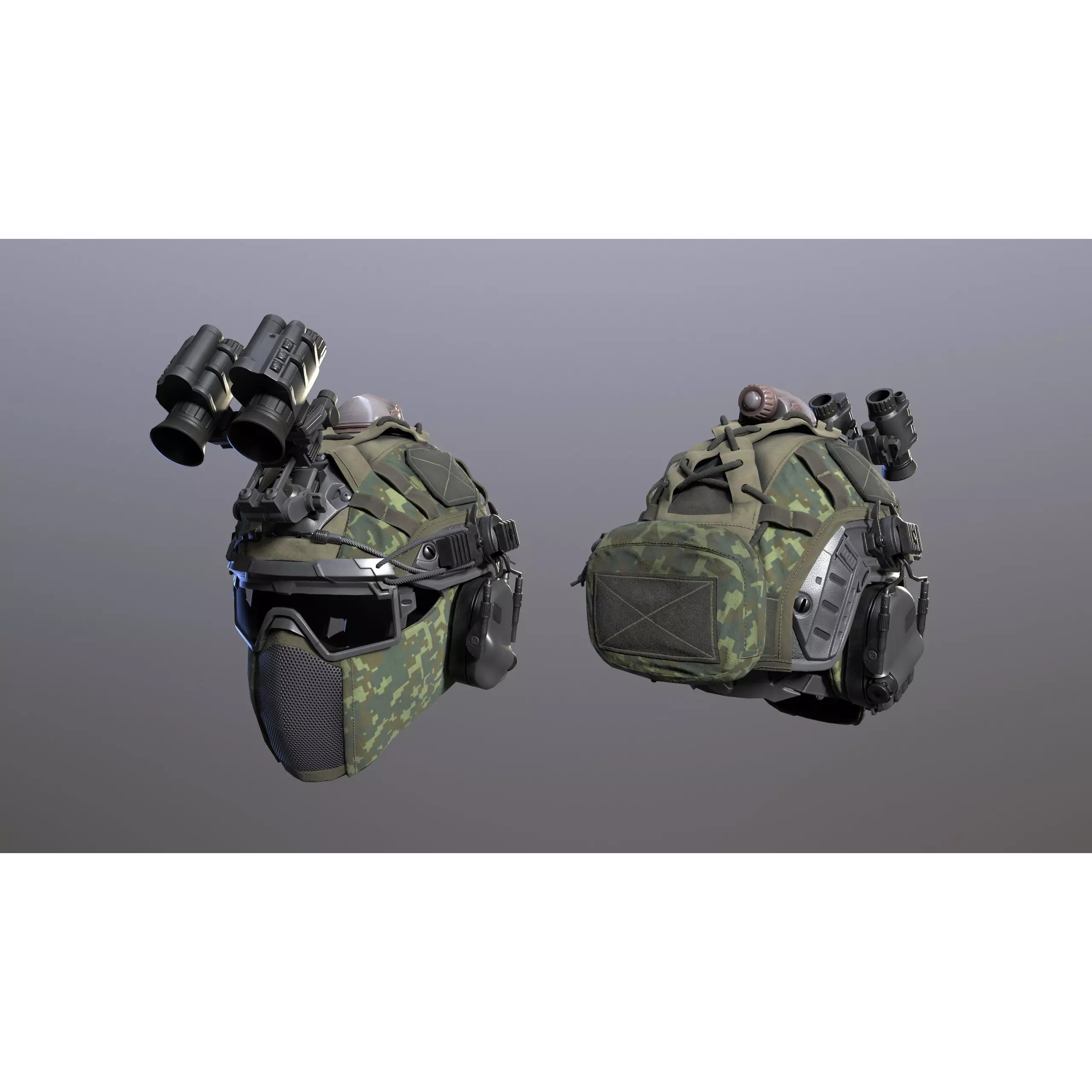 Tactical Helmet 3D Model – Low Poly Game-Ready PBR Asset, FBX - View 11