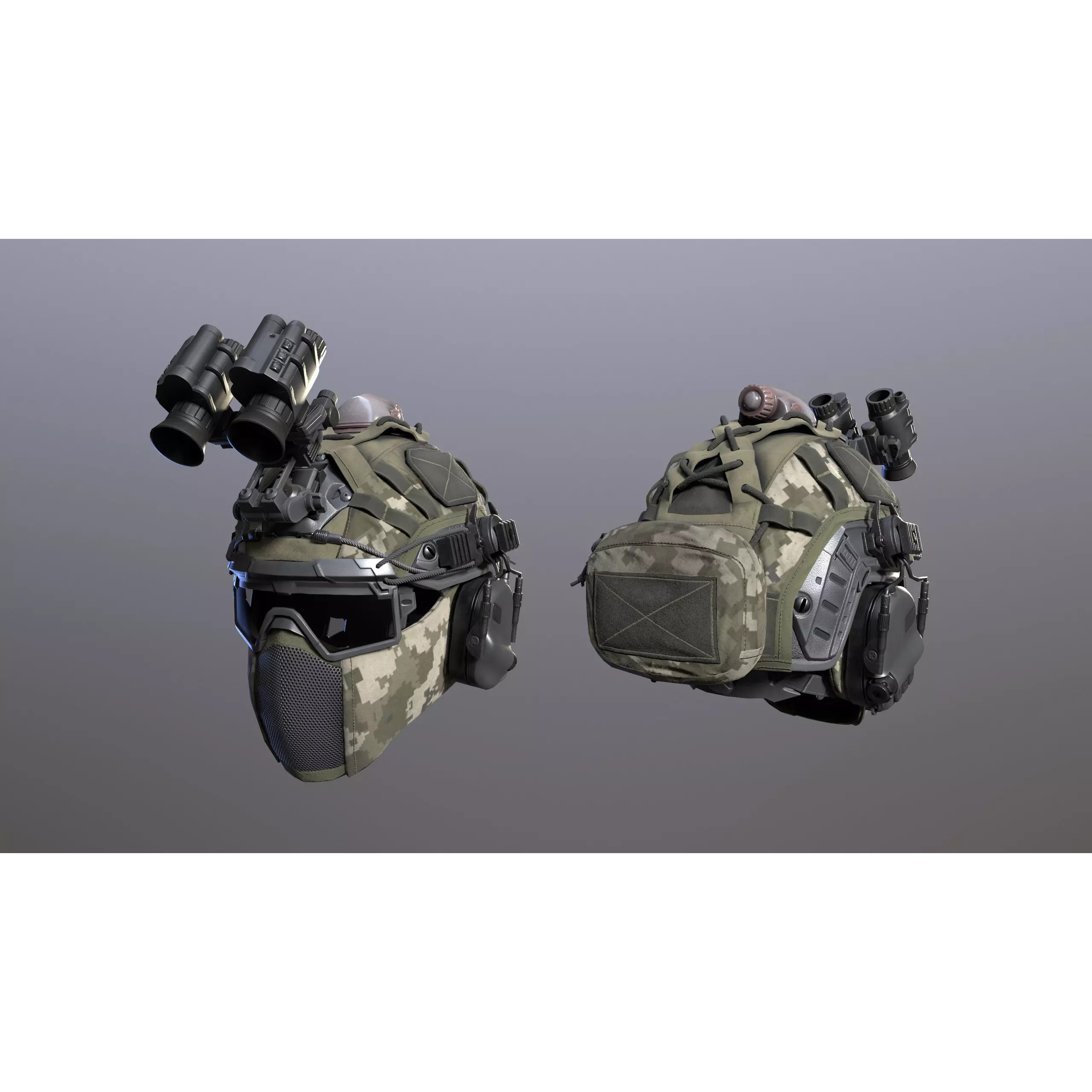 Tactical Helmet 3D Model – Low Poly Game-Ready PBR Asset, FBX - View 12