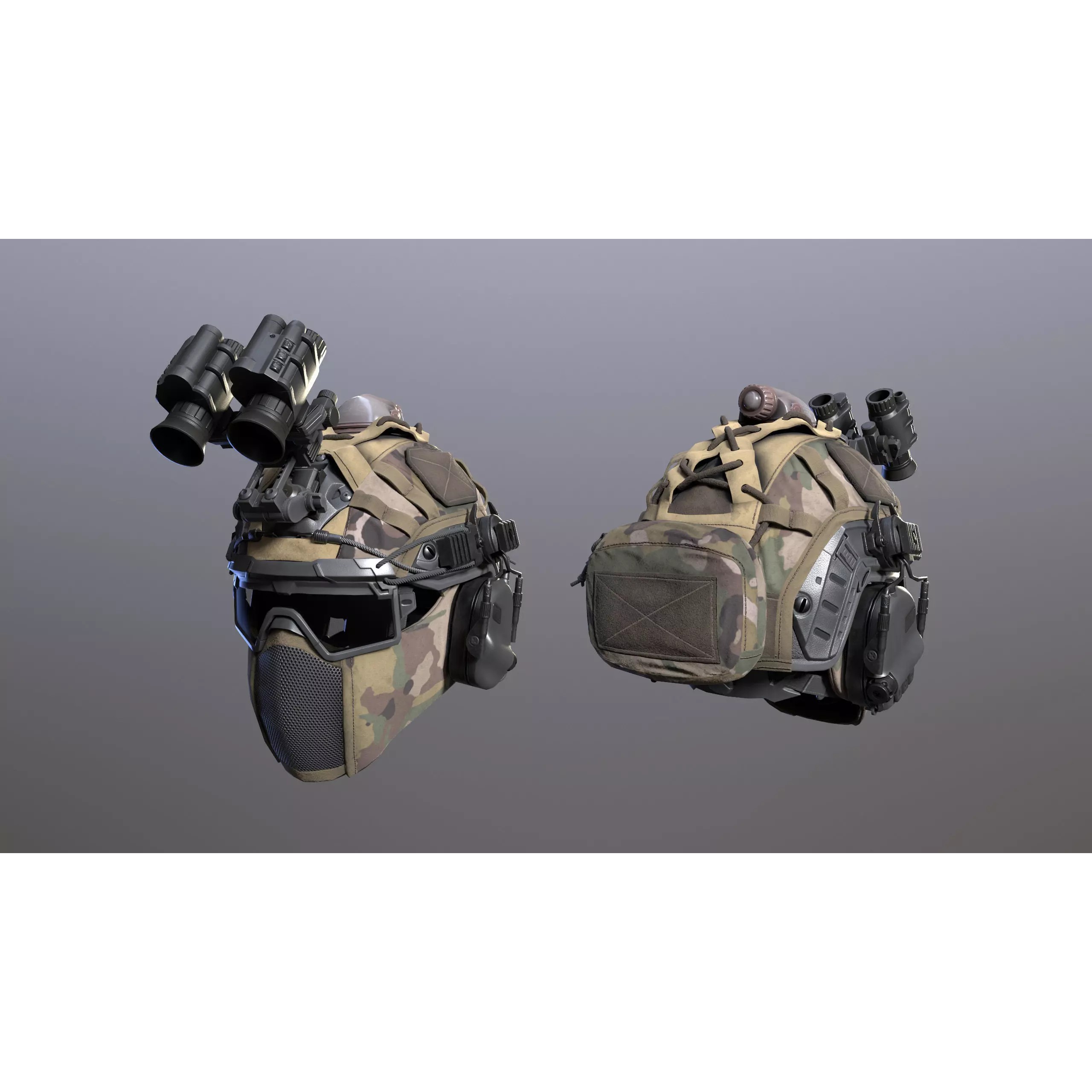 Tactical Helmet 3D Model – Low Poly Game-Ready PBR Asset, FBX - View 13