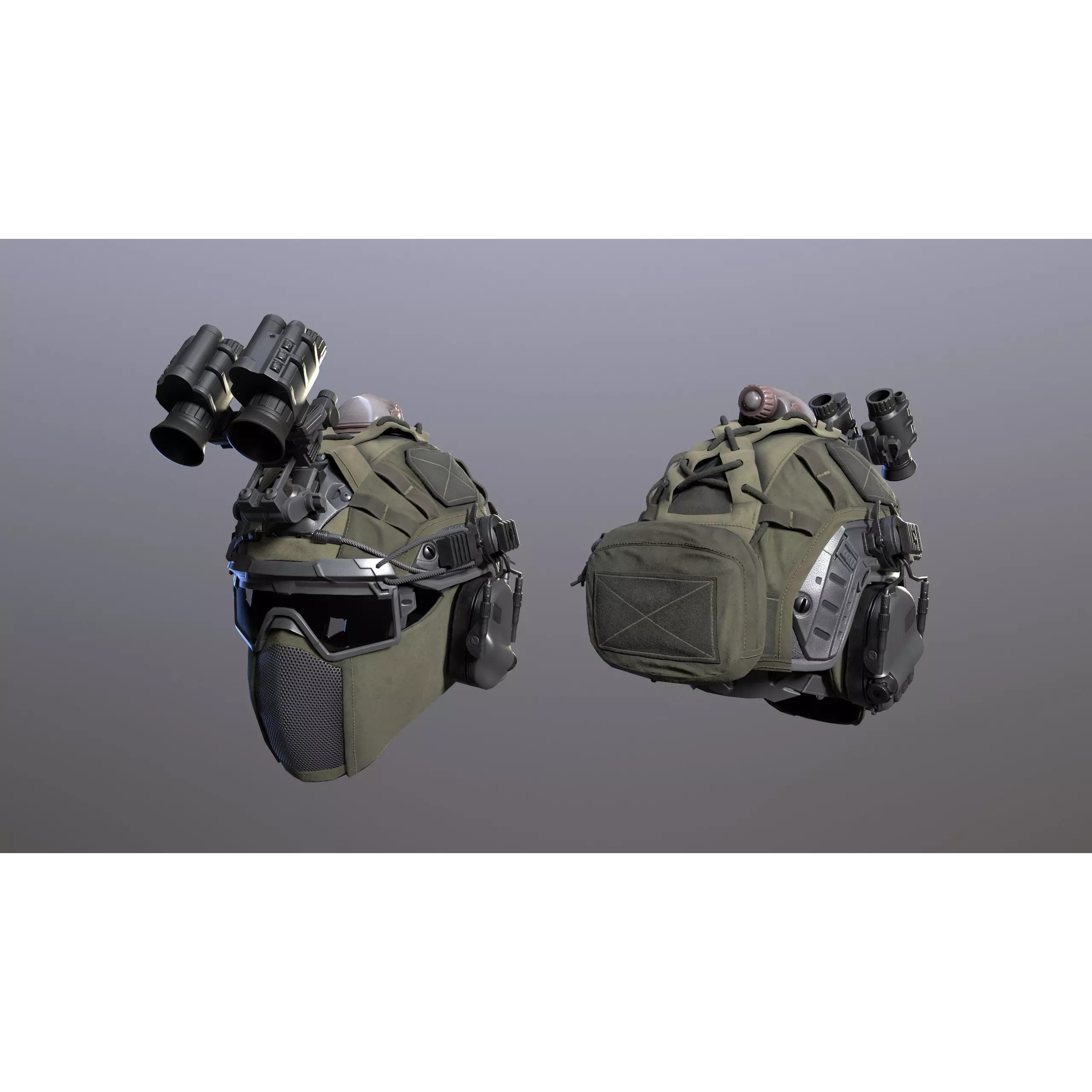 Tactical Helmet 3D Model – Low Poly Game-Ready PBR Asset, FBX - View 14