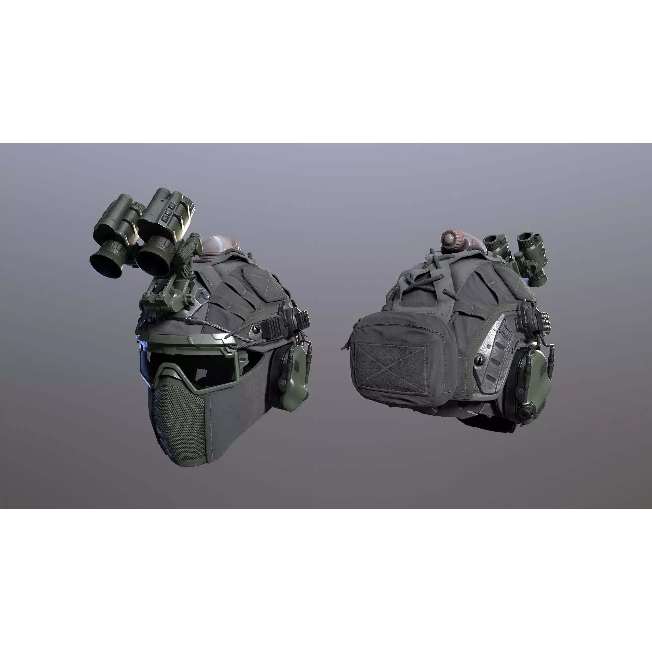 Tactical Helmet 3D Model – Low Poly Game-Ready PBR Asset, FBX - View 16