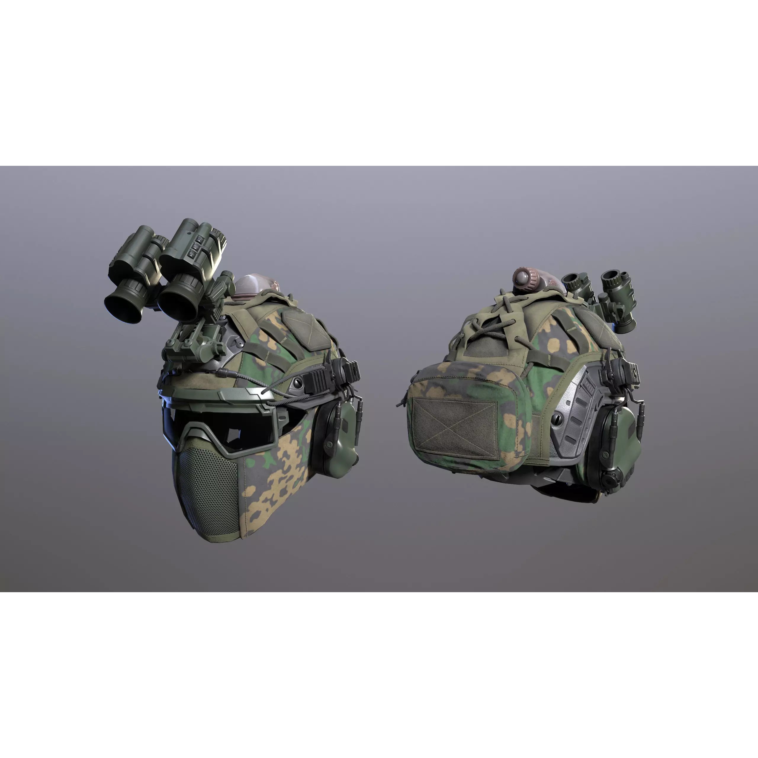 Tactical Helmet 3D Model – Low Poly Game-Ready PBR Asset, FBX - View 17
