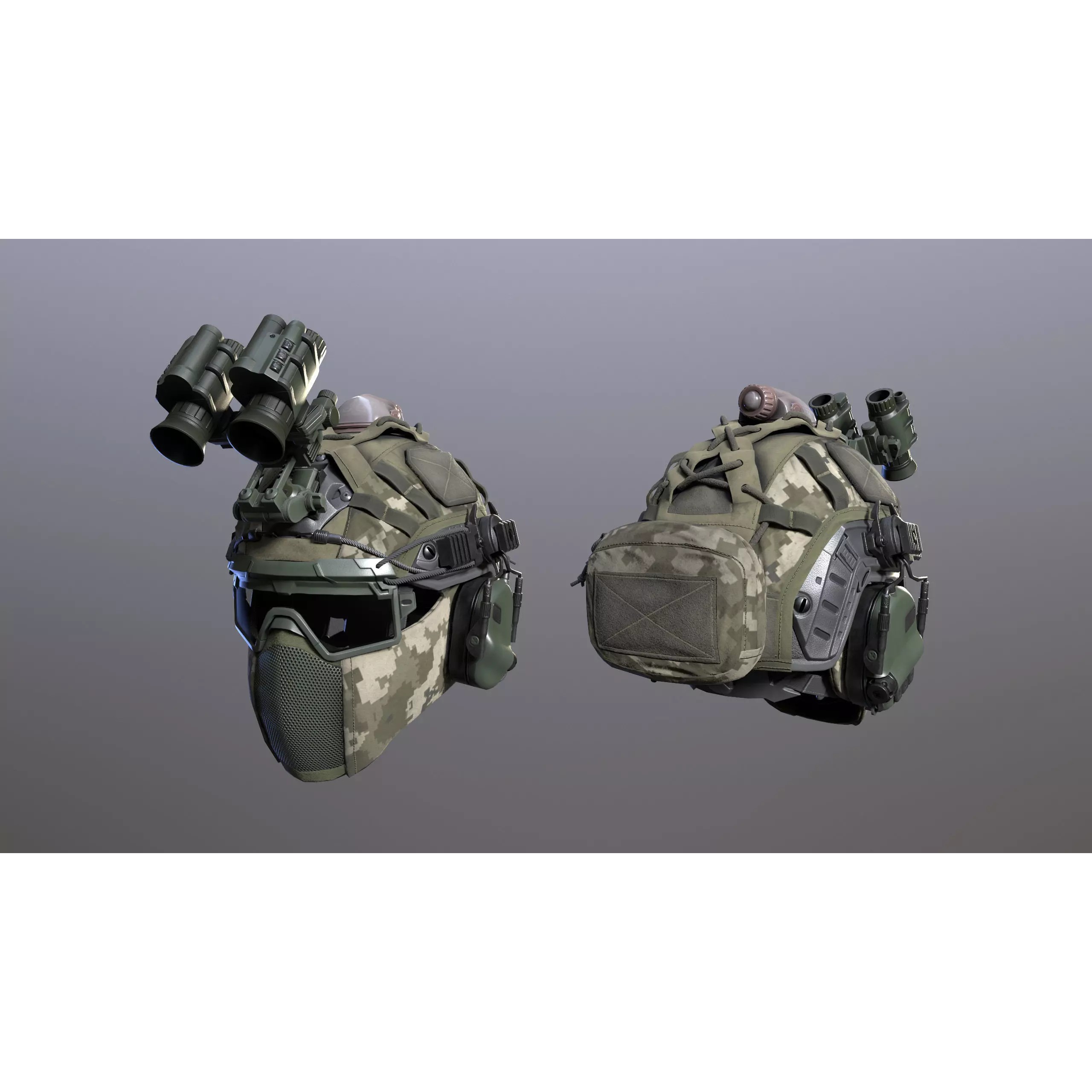 Tactical Helmet 3D Model – Low Poly Game-Ready PBR Asset, FBX - View 19