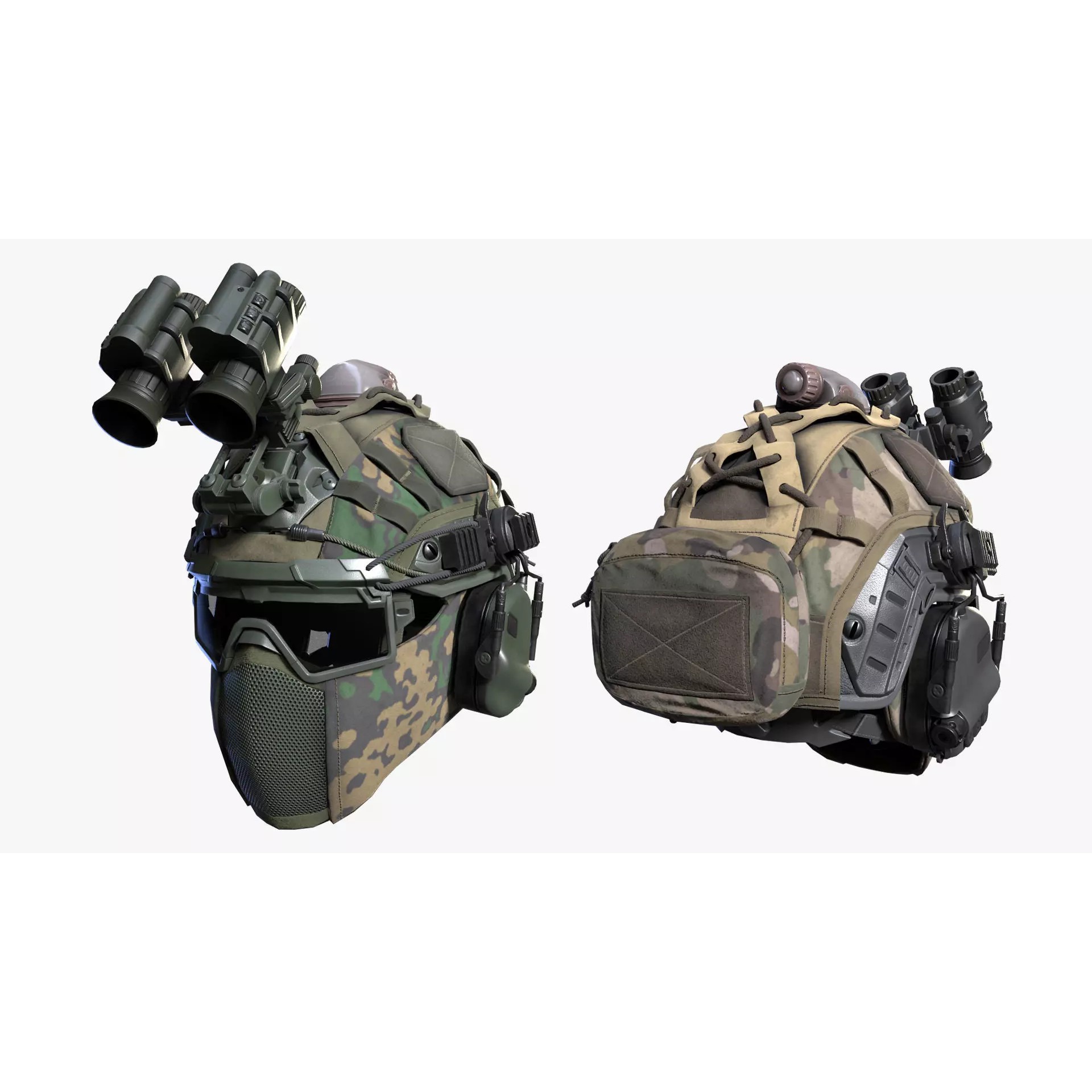 Tactical Helmet 3D Model – Low Poly Game-Ready PBR Asset, FBX - View 2