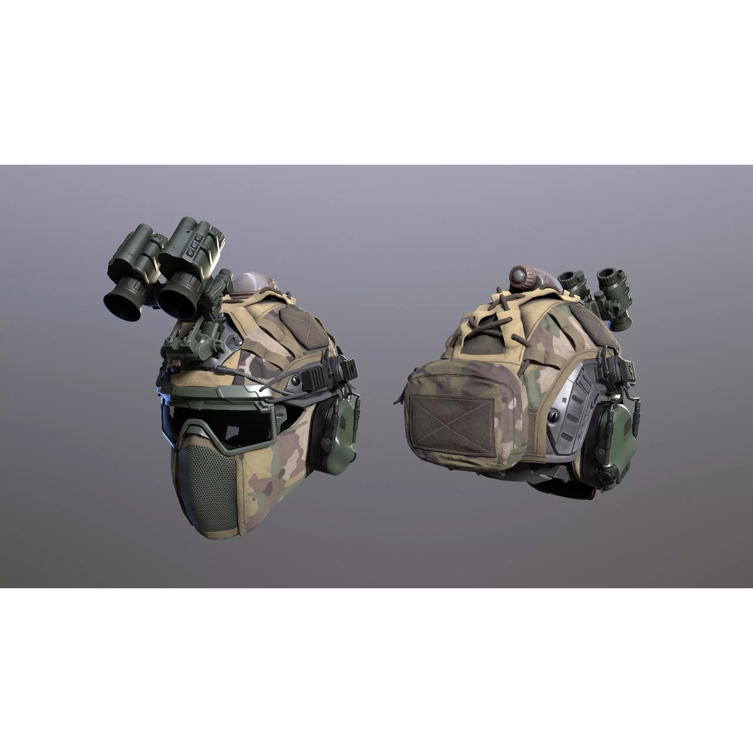 Tactical Helmet 3D Model – Low Poly Game-Ready PBR Asset, FBX - View 20