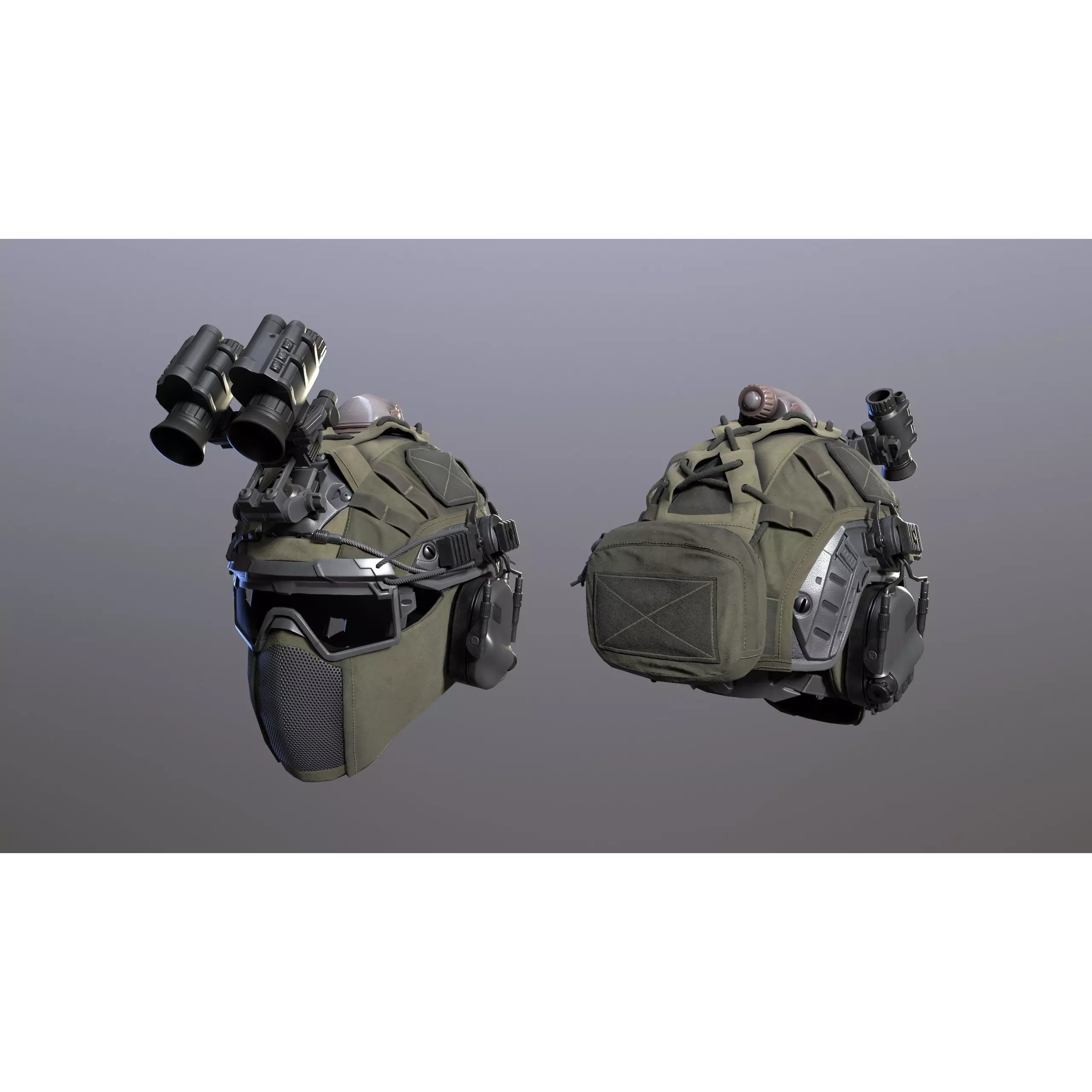 Tactical Helmet 3D Model – Low Poly Game-Ready PBR Asset, FBX - View 21