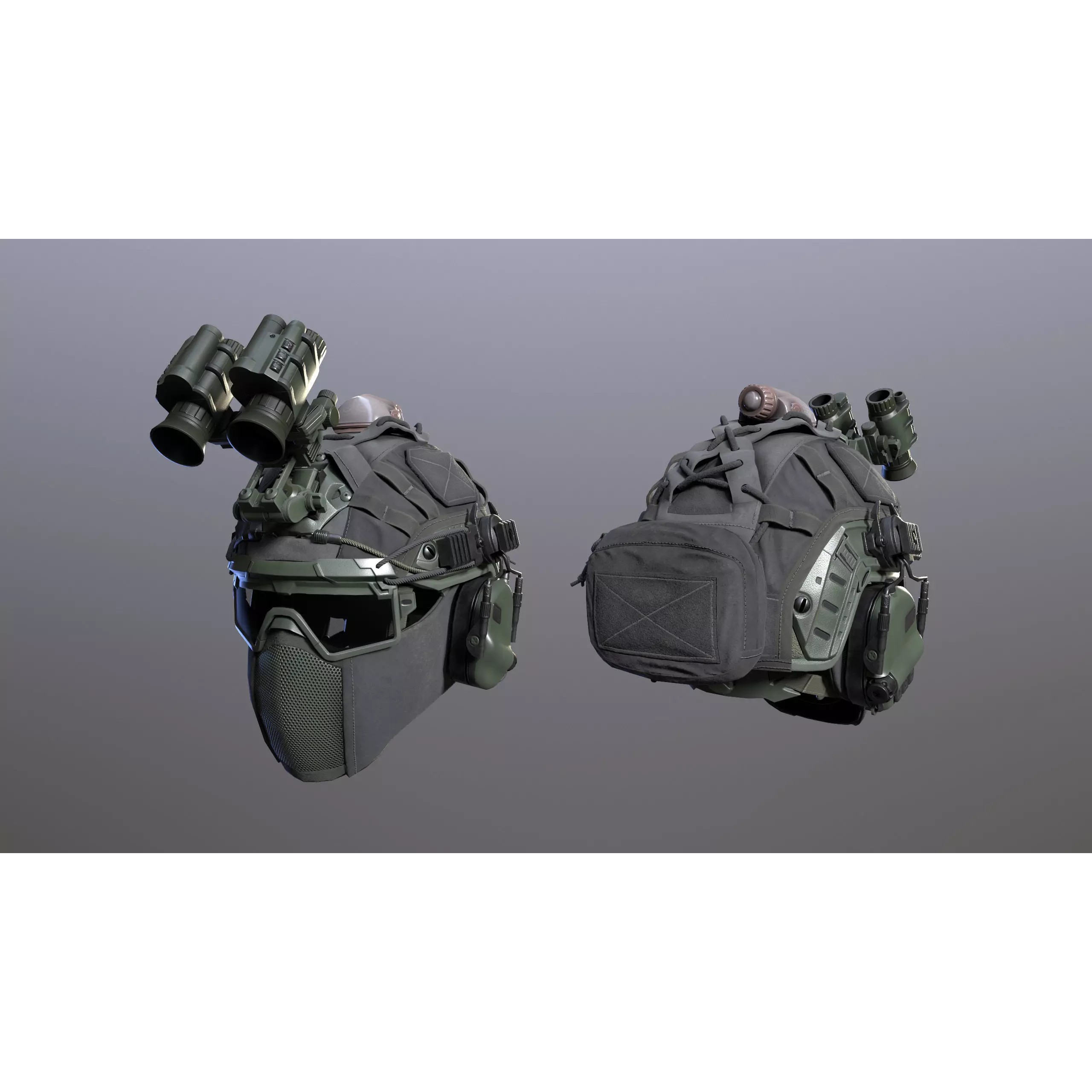 Tactical Helmet 3D Model – Low Poly Game-Ready PBR Asset, FBX - View 23