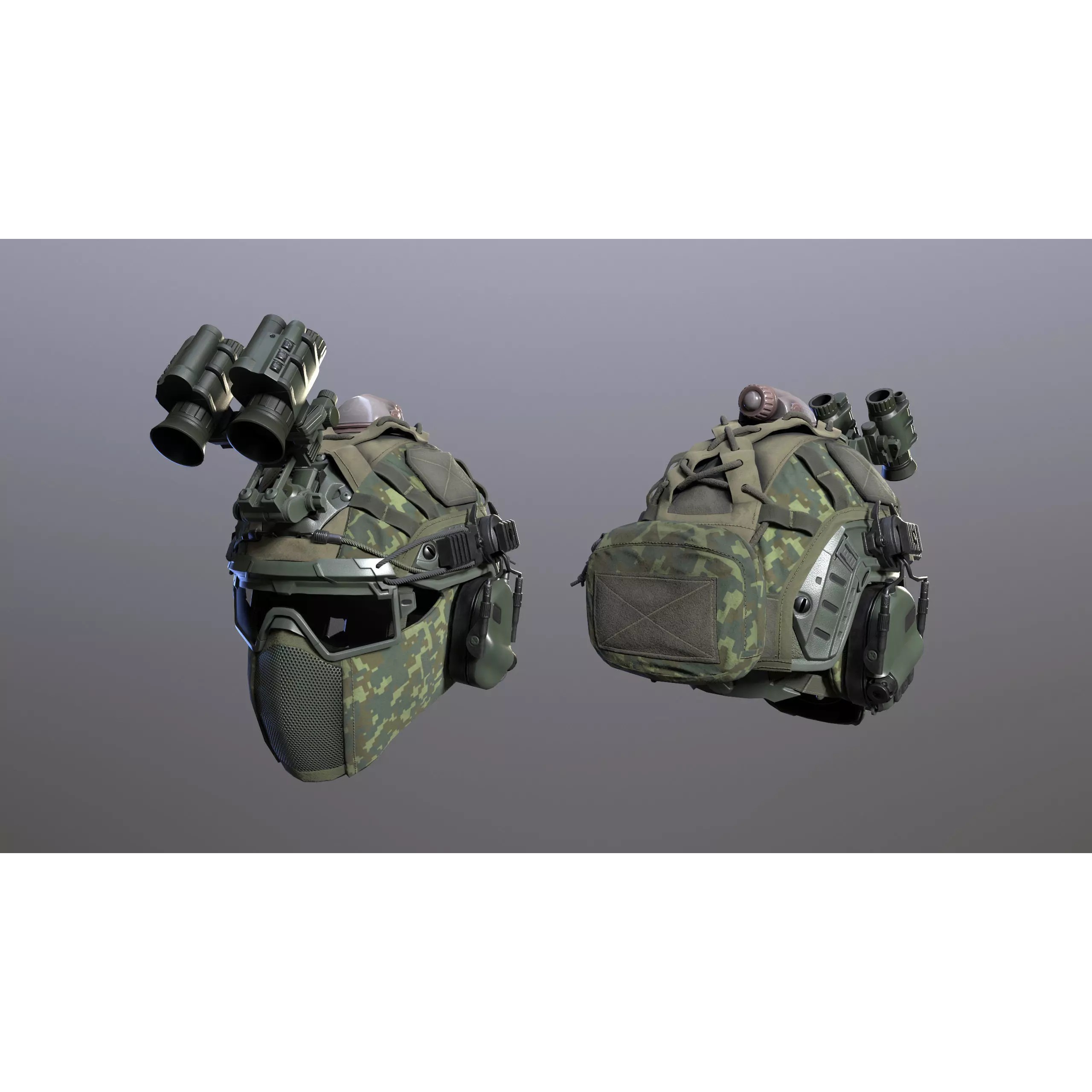 Tactical Helmet 3D Model – Low Poly Game-Ready PBR Asset, FBX - View 25