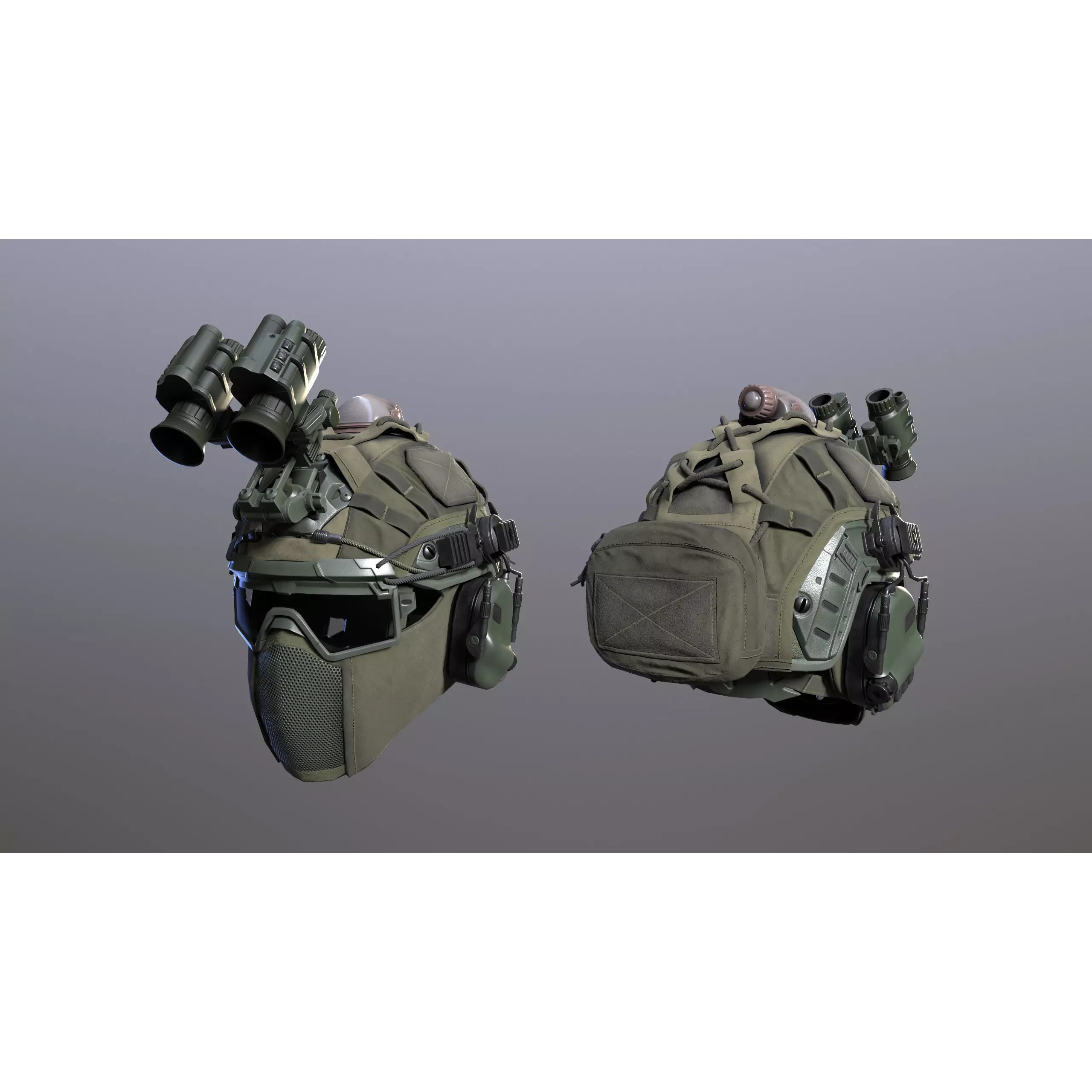 Tactical Helmet 3D Model – Low Poly Game-Ready PBR Asset, FBX - View 28
