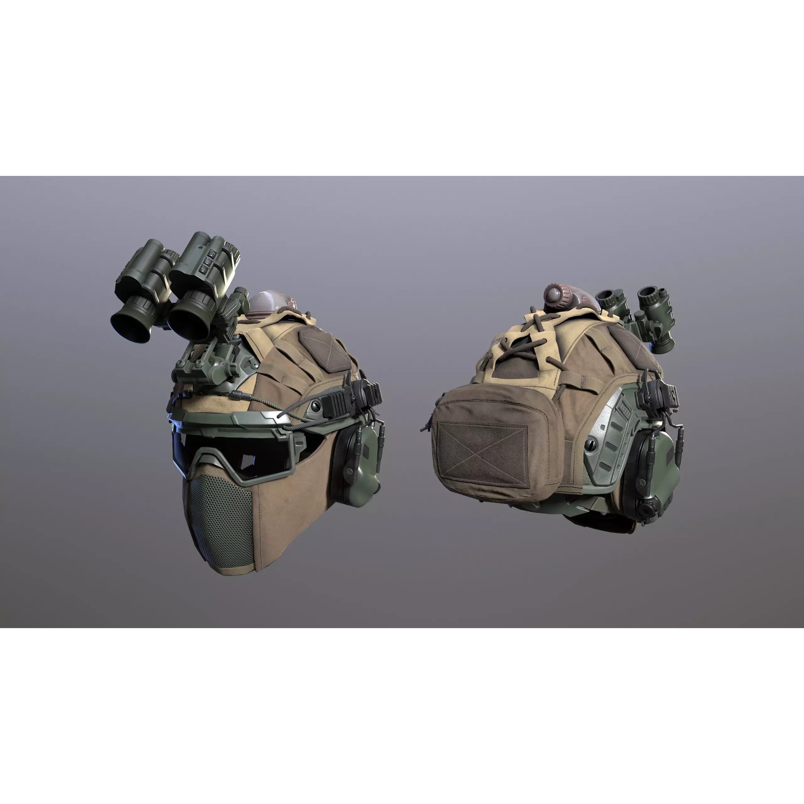 Tactical Helmet 3D Model – Low Poly Game-Ready PBR Asset, FBX - View 29