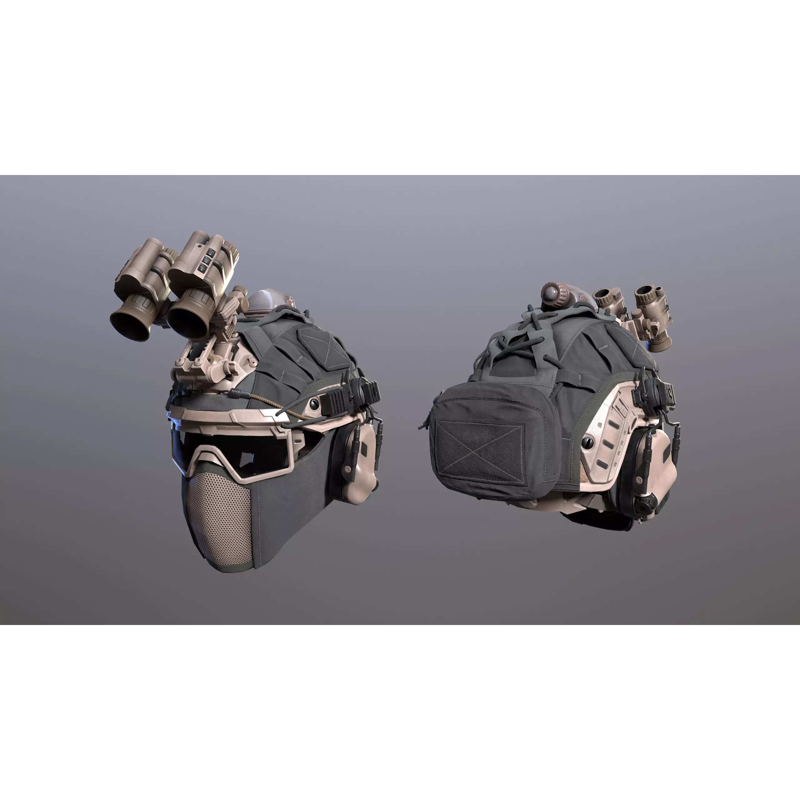 Tactical Helmet 3D Model – Low Poly Game-Ready PBR Asset, FBX - View 30