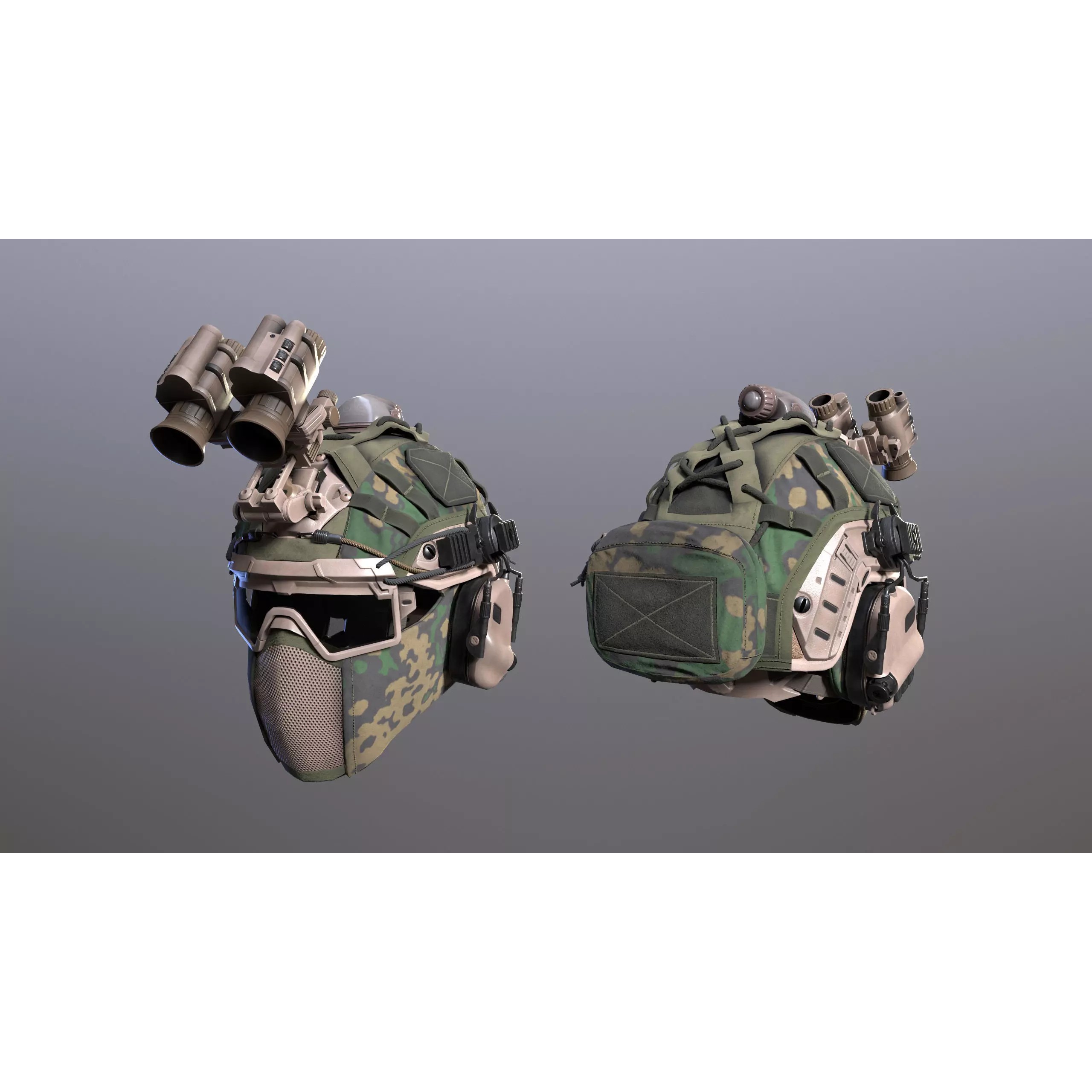 Tactical Helmet 3D Model – Low Poly Game-Ready PBR Asset, FBX - View 31
