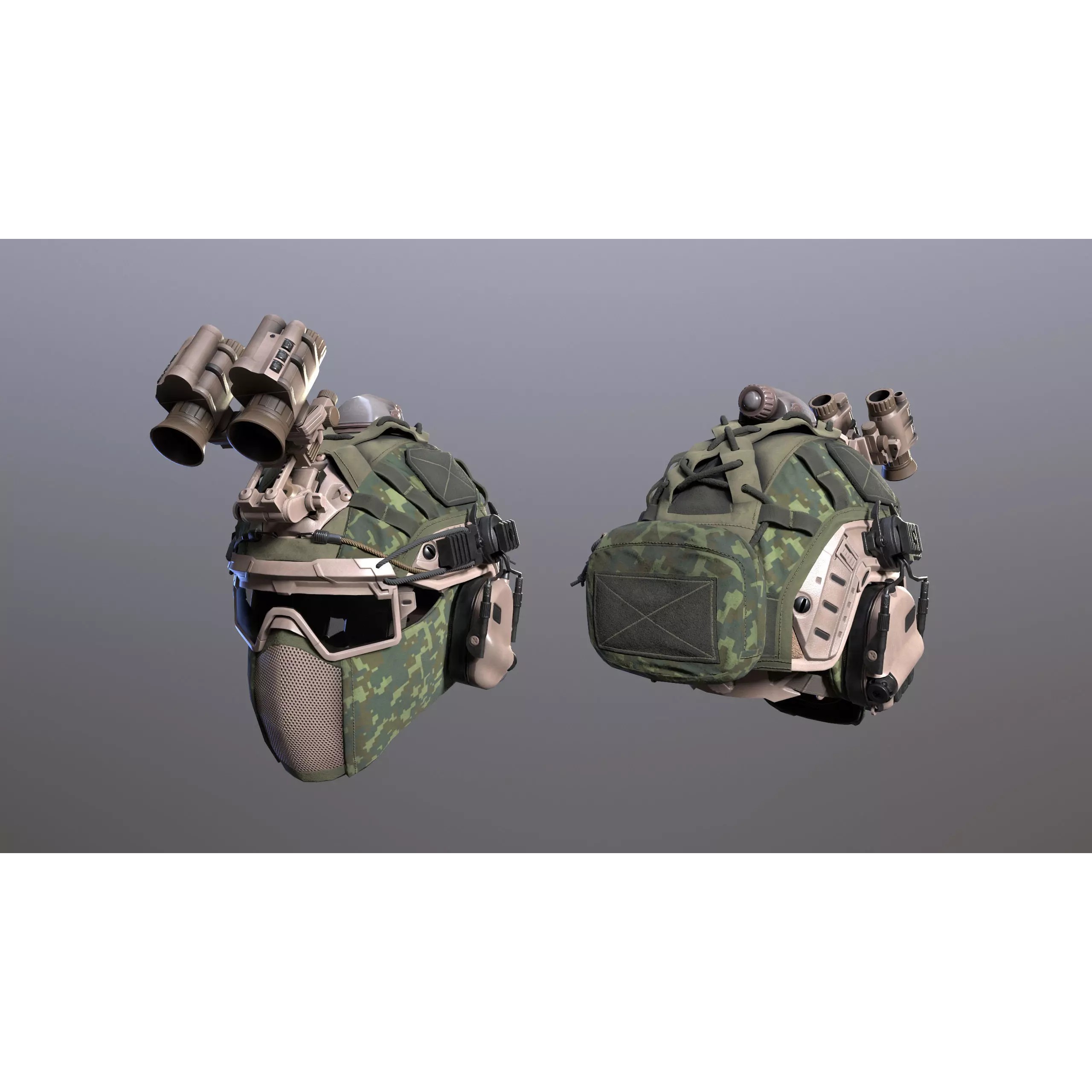 Tactical Helmet 3D Model – Low Poly Game-Ready PBR Asset, FBX - View 32