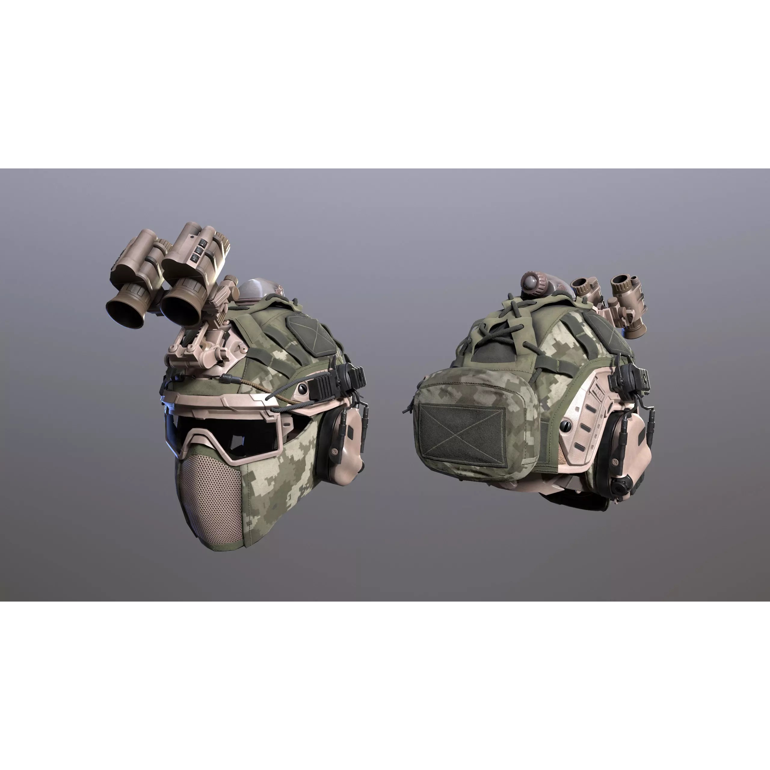 Tactical Helmet 3D Model – Low Poly Game-Ready PBR Asset, FBX - View 33