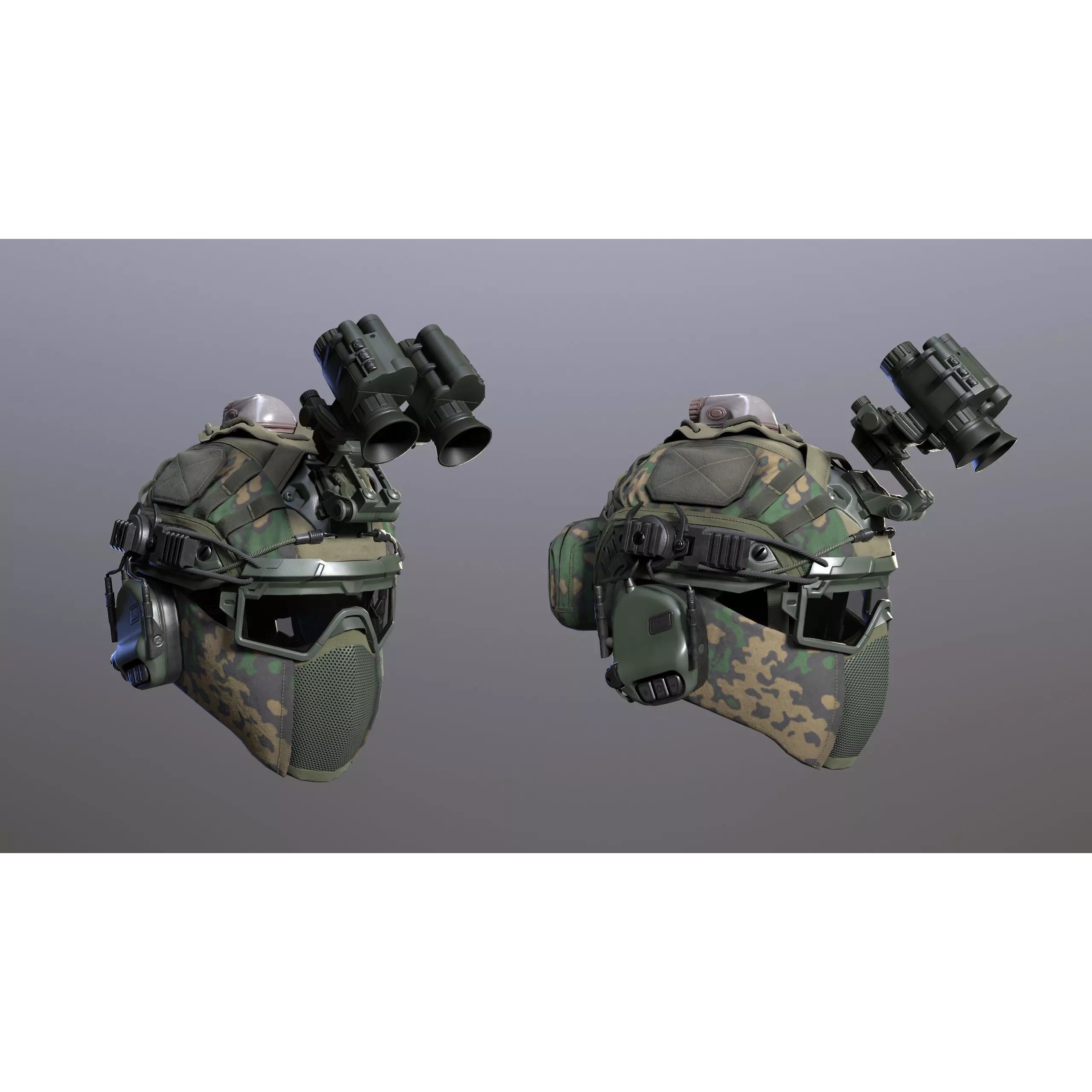 Tactical Helmet 3D Model – Low Poly Game-Ready PBR Asset, FBX - View 4