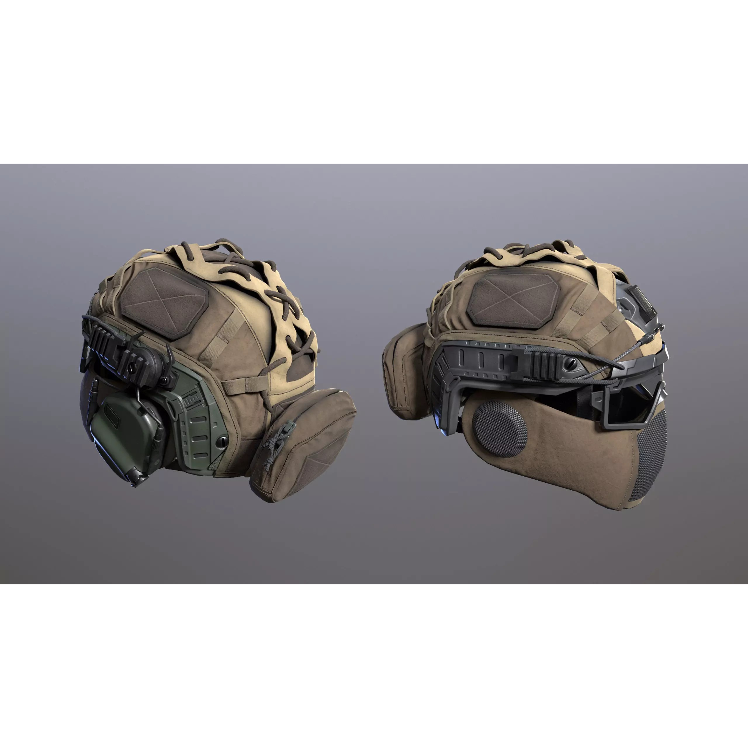 Tactical Helmet 3D Model – Low Poly Game-Ready PBR Asset, FBX - View 40