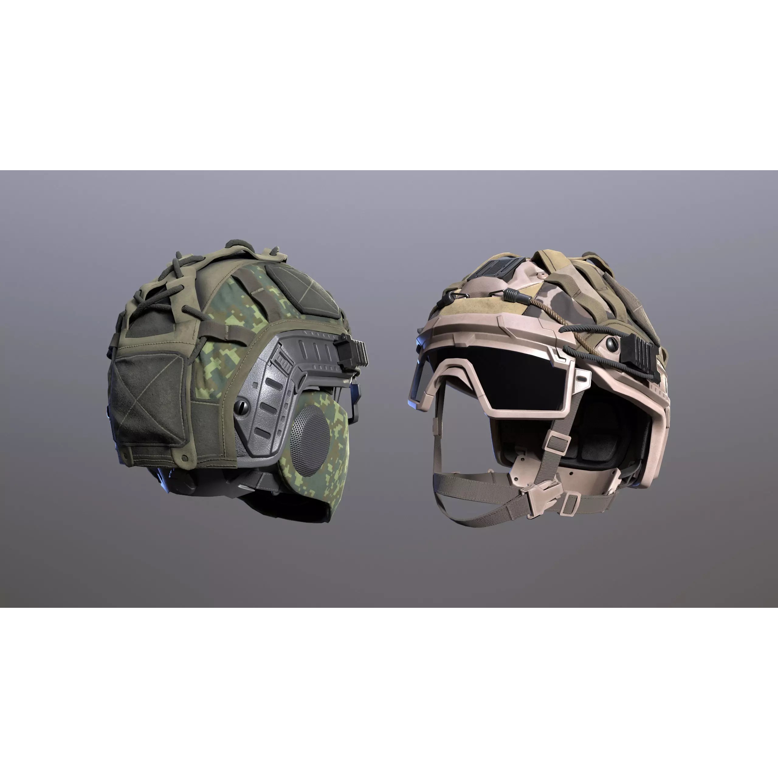 Tactical Helmet 3D Model – Low Poly Game-Ready PBR Asset, FBX - View 41