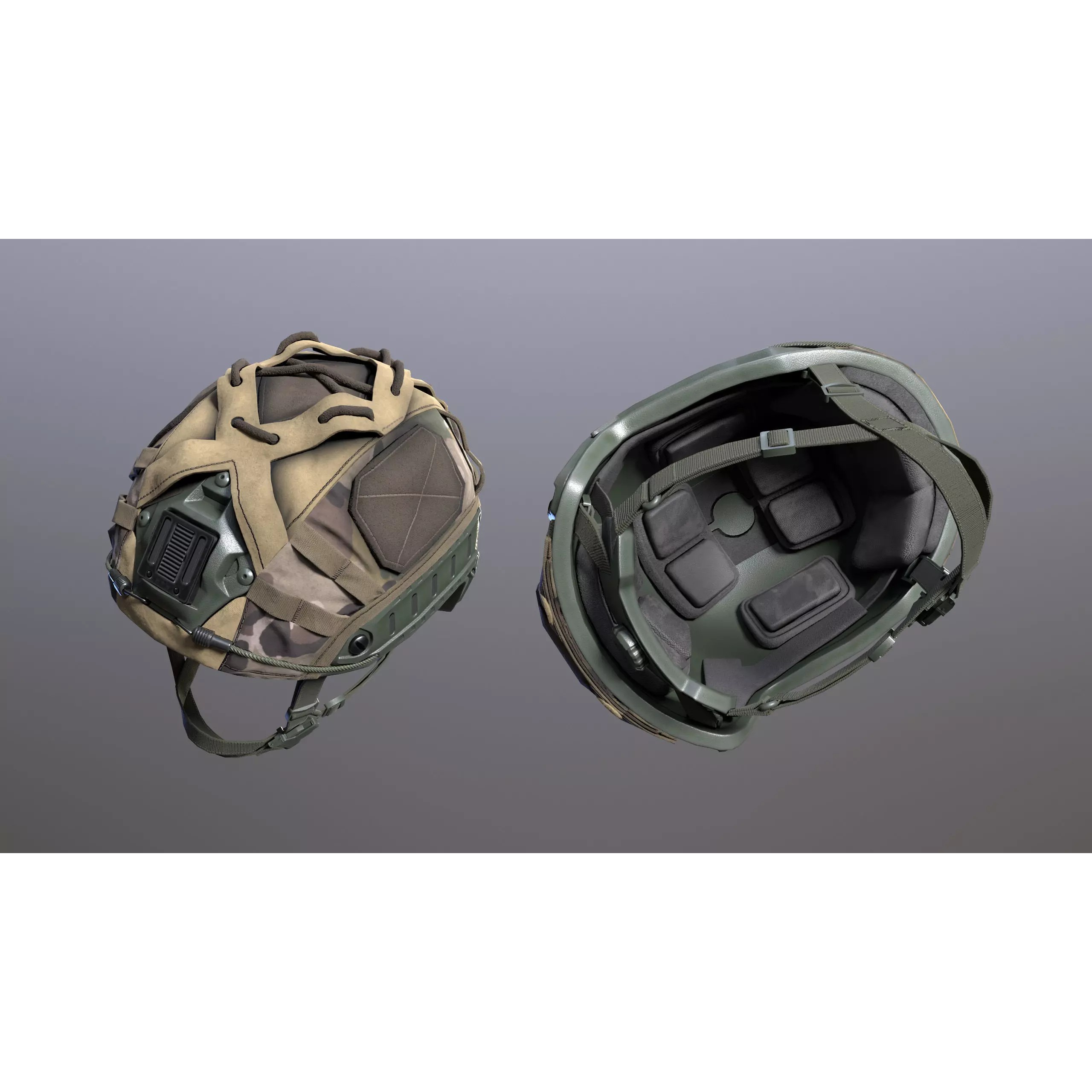 Tactical Helmet 3D Model – Low Poly Game-Ready PBR Asset, FBX - View 42
