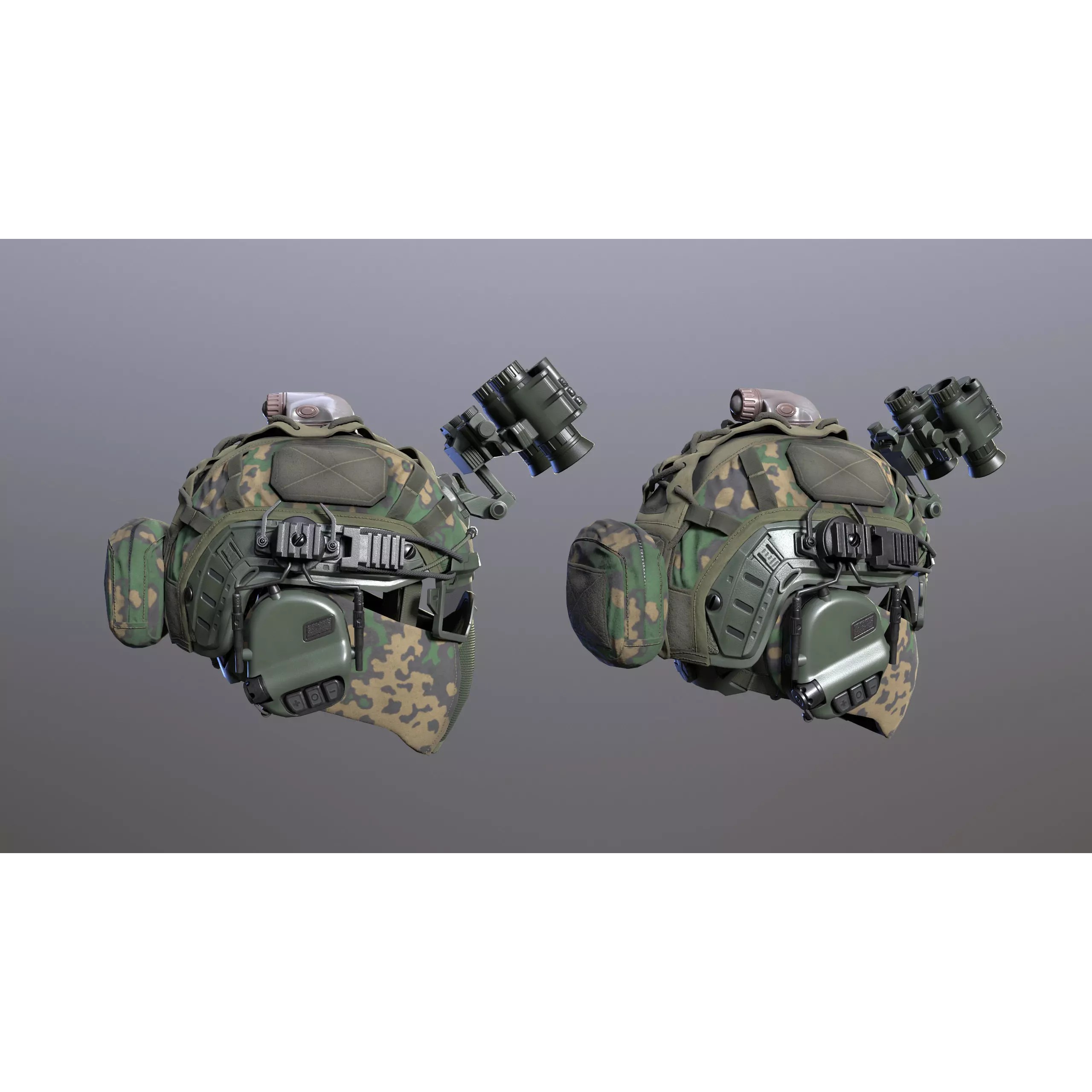 Tactical Helmet 3D Model – Low Poly Game-Ready PBR Asset, FBX - View 5