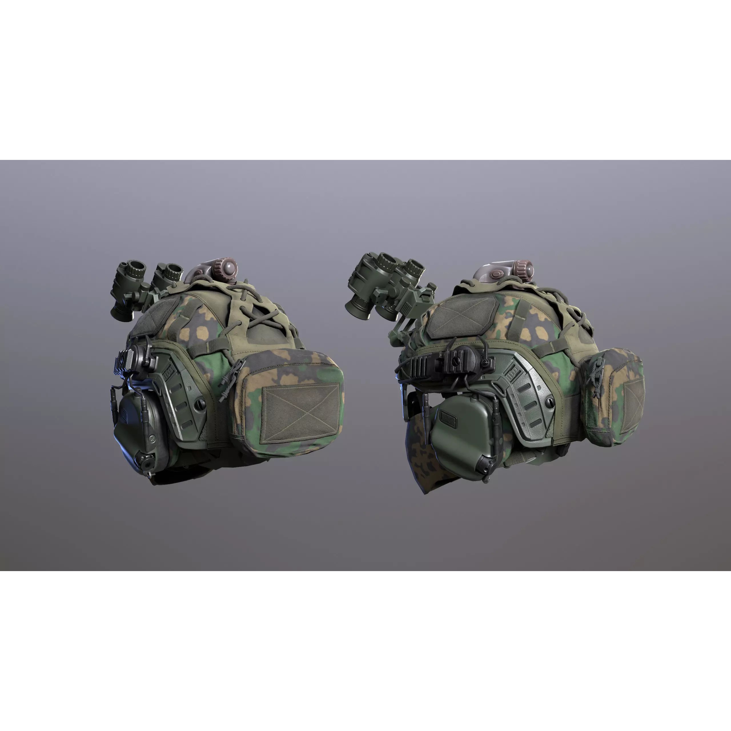 Tactical Helmet 3D Model – Low Poly Game-Ready PBR Asset, FBX - View 7