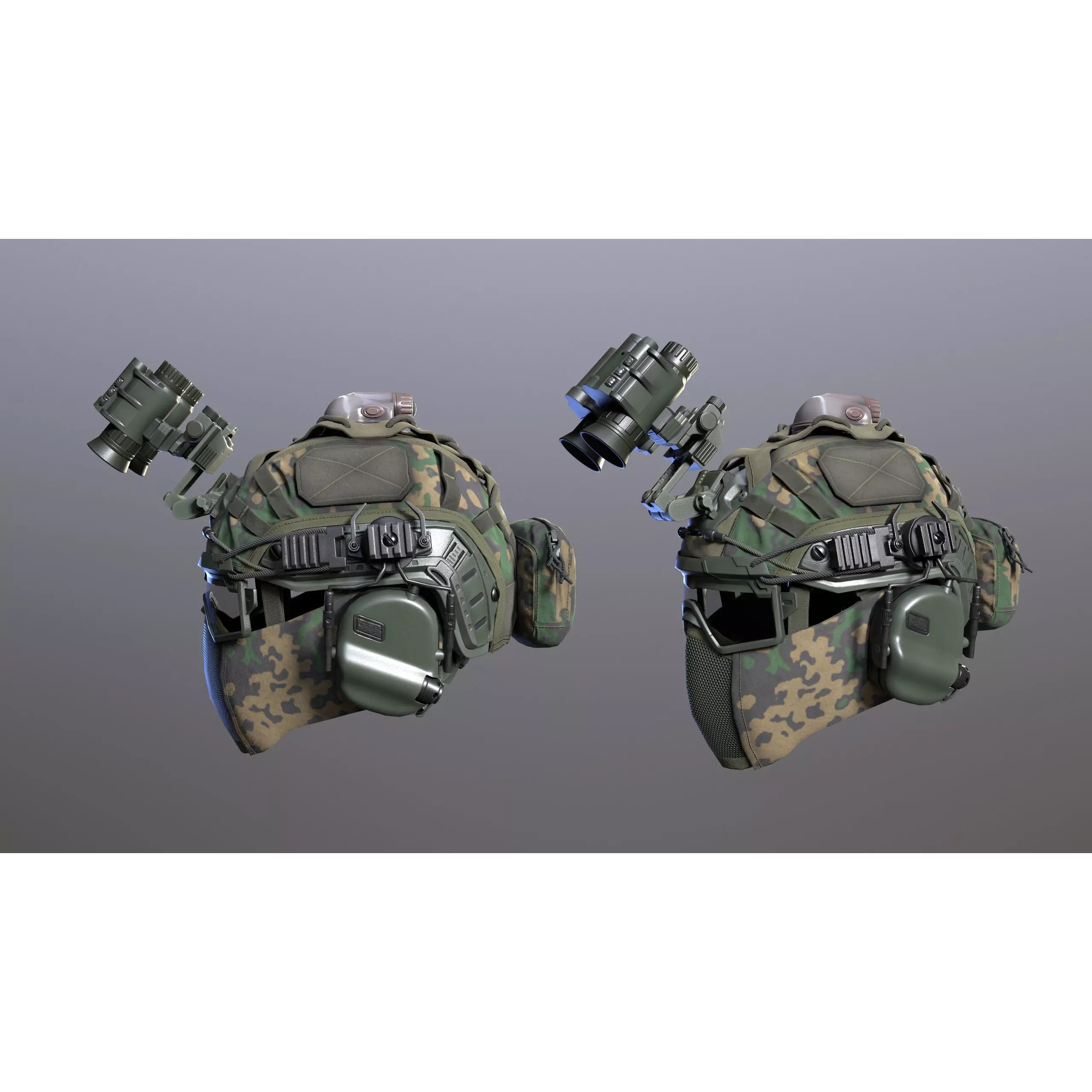 Tactical Helmet 3D Model – Low Poly Game-Ready PBR Asset, FBX - View 8