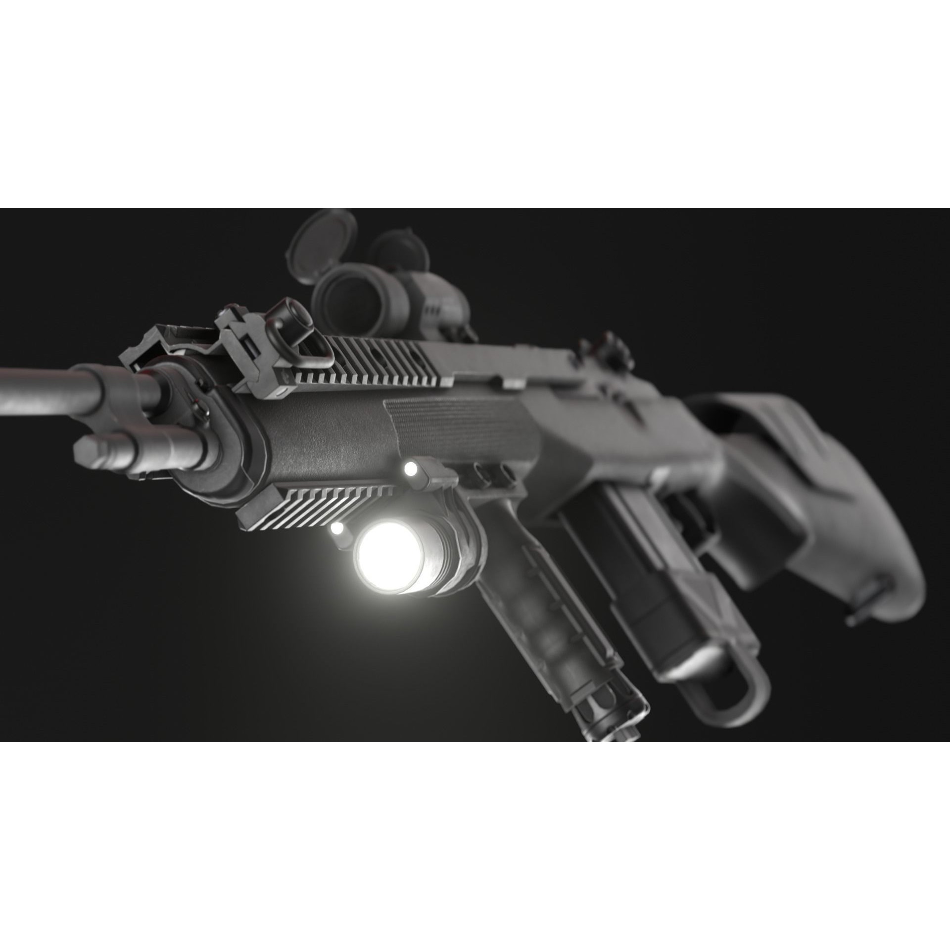 Springfield M1A Super Match 3D Model – Low Poly Game Asset, FBX, Rigged - View 10