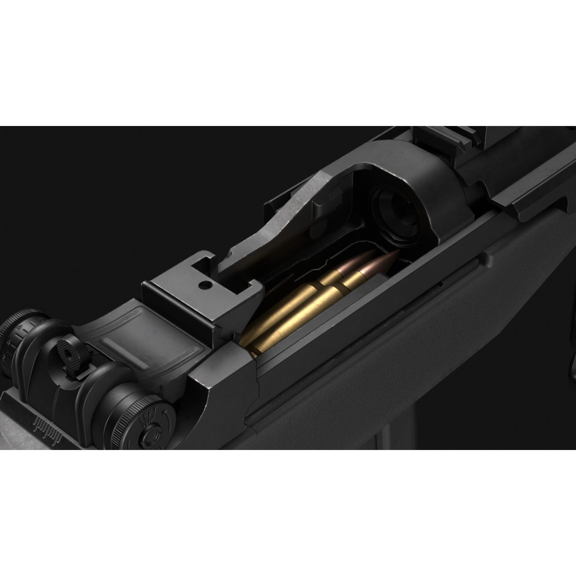 Springfield M1A Super Match 3D Model – Low Poly Game Asset, FBX, Rigged - View 11