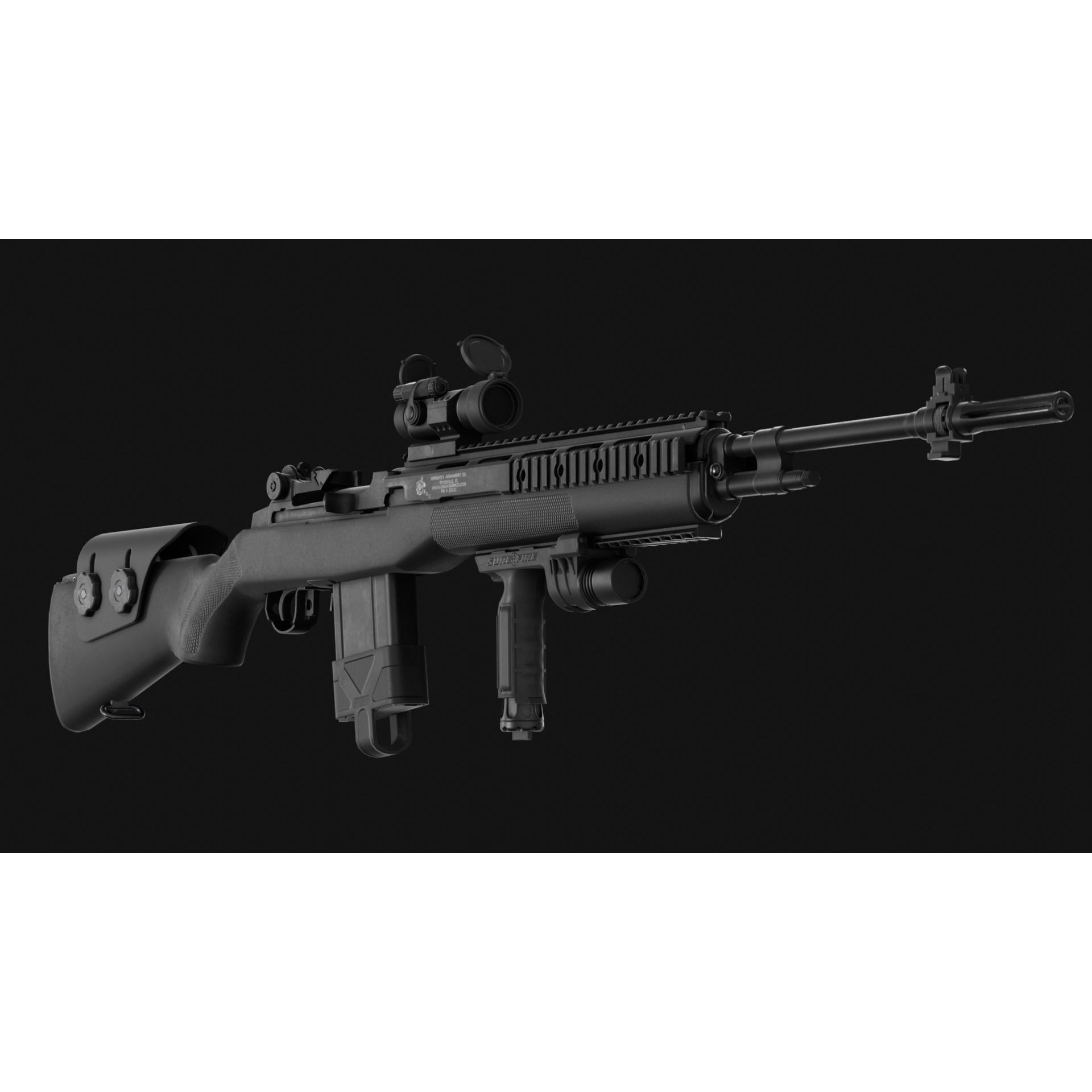 Springfield M1A Super Match 3D Model – Low Poly Game Asset, FBX, Rigged - View 8