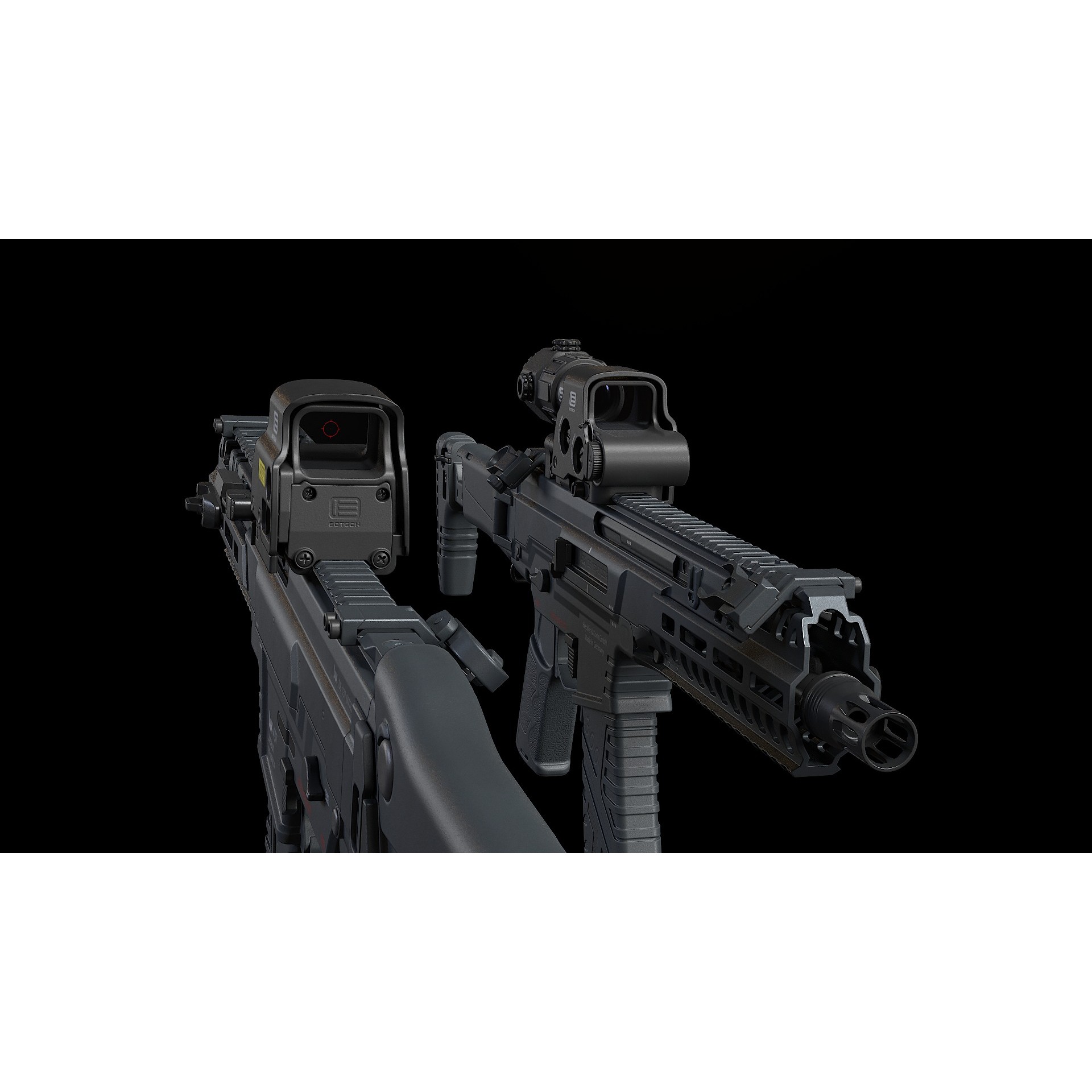 HK437 3D Model – Low Poly Military Rifle, FBX, PBR Textures - View 20