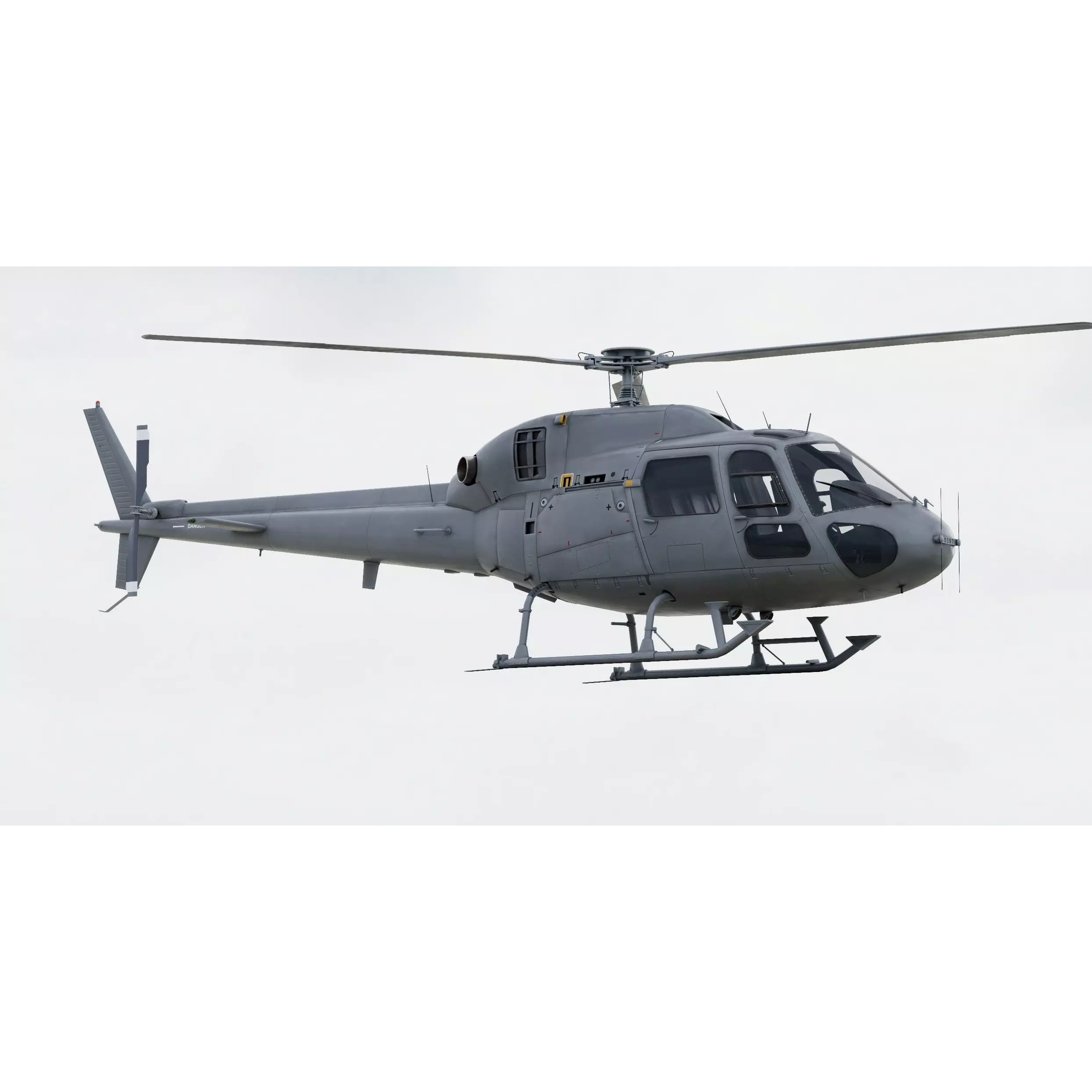 Eurocopter AS555 Fennec II 3D Model – High Poly Military Helicopter, FBX - View 2