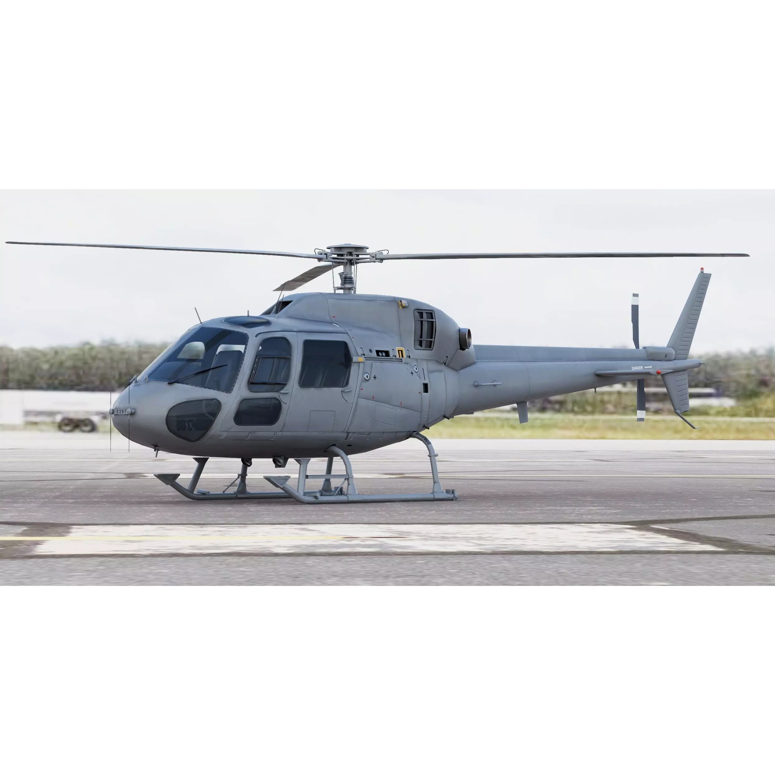 Eurocopter AS555 Fennec II 3D Model – High Poly Military Helicopter, FBX - View 3