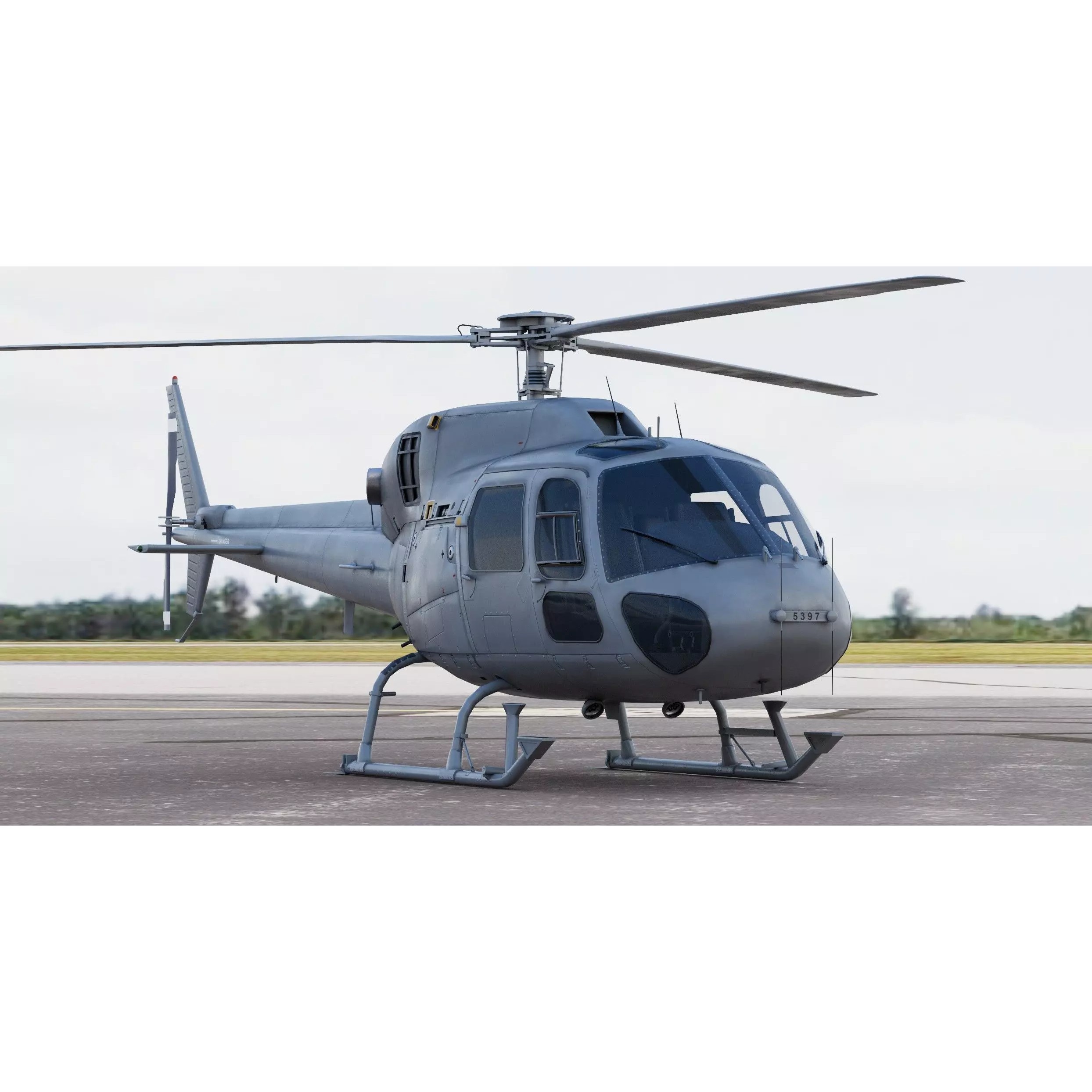 Eurocopter AS555 Fennec II 3D Model – High Poly Military Helicopter, FBX - View 5