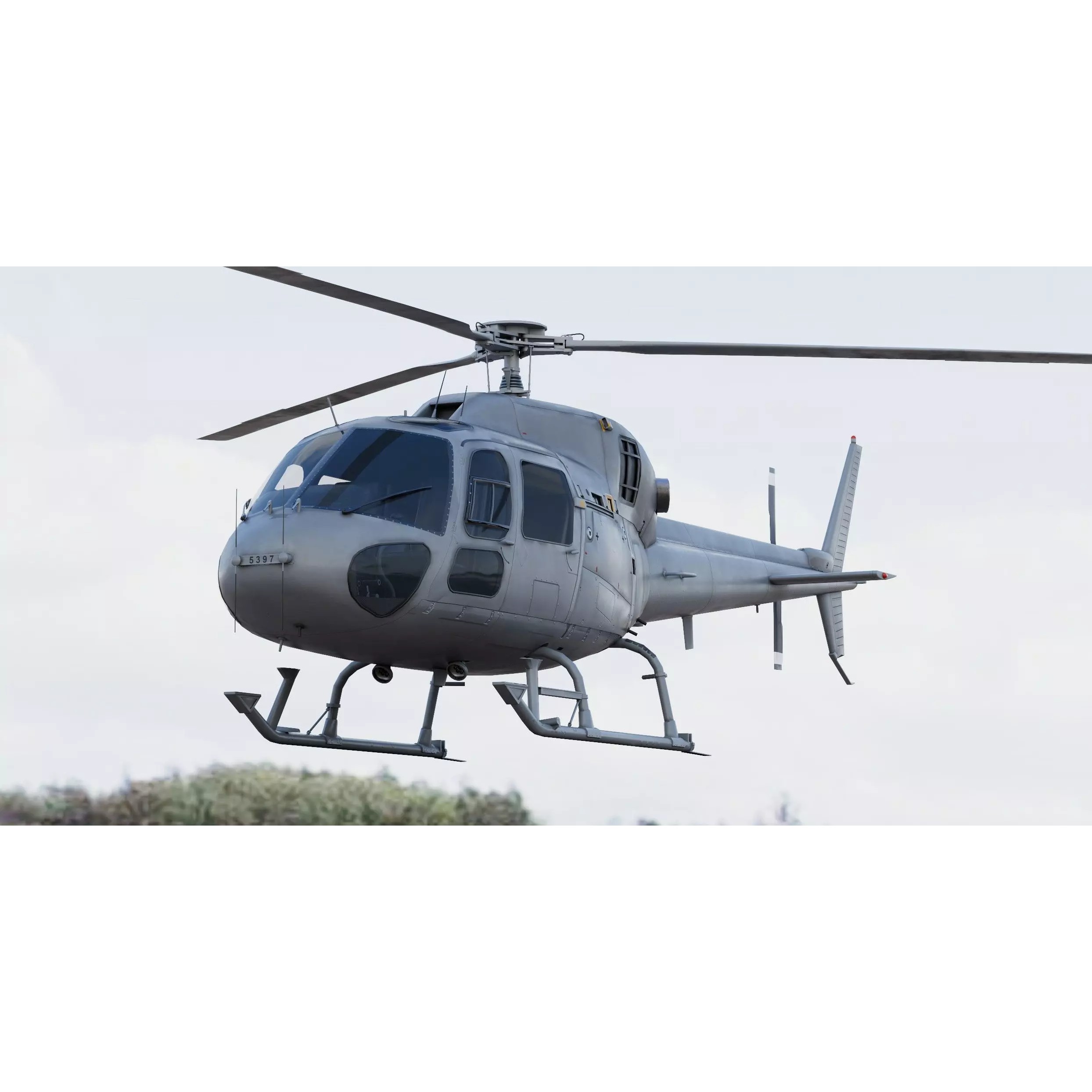 Eurocopter AS555 Fennec II 3D Model – High Poly Military Helicopter, FBX - View 6