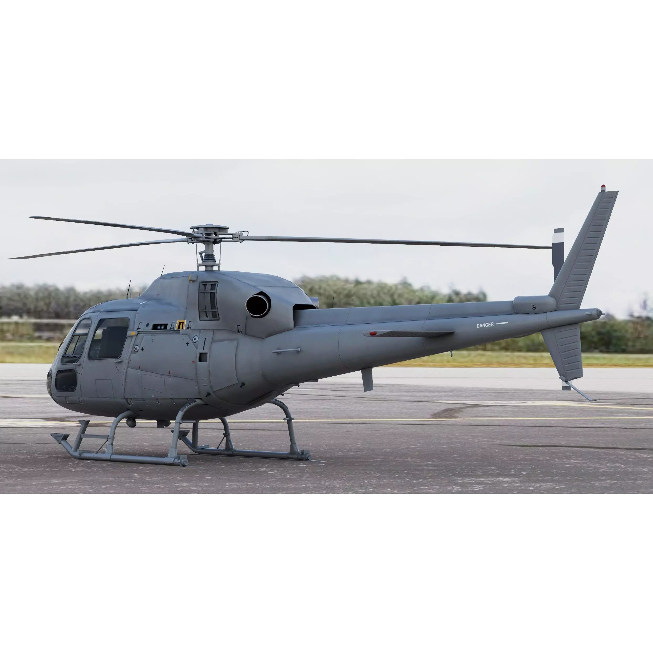 Eurocopter AS555 Fennec II 3D Model – High Poly Military Helicopter, FBX - View 7