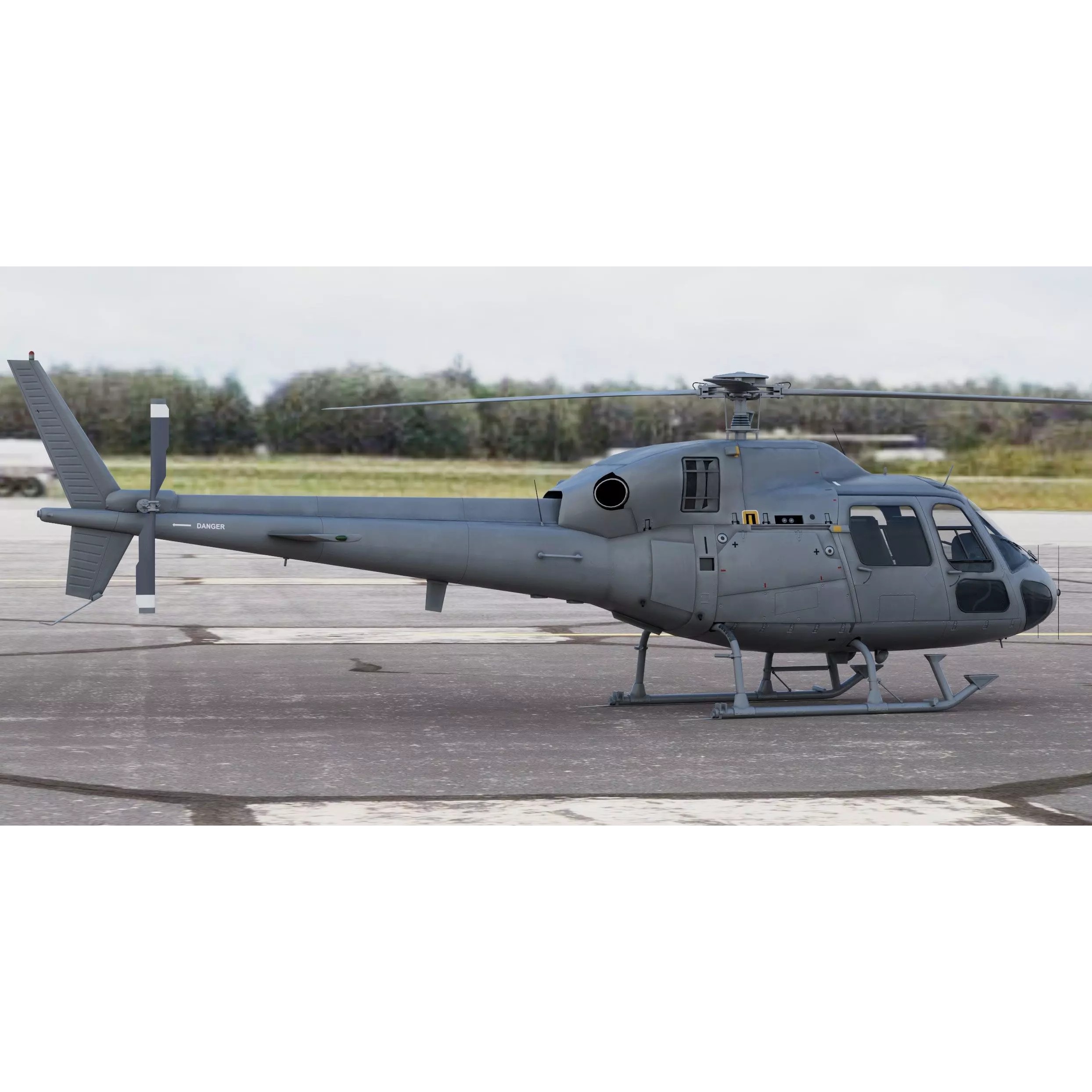 Eurocopter AS555 Fennec II 3D Model – High Poly Military Helicopter, FBX - View 8