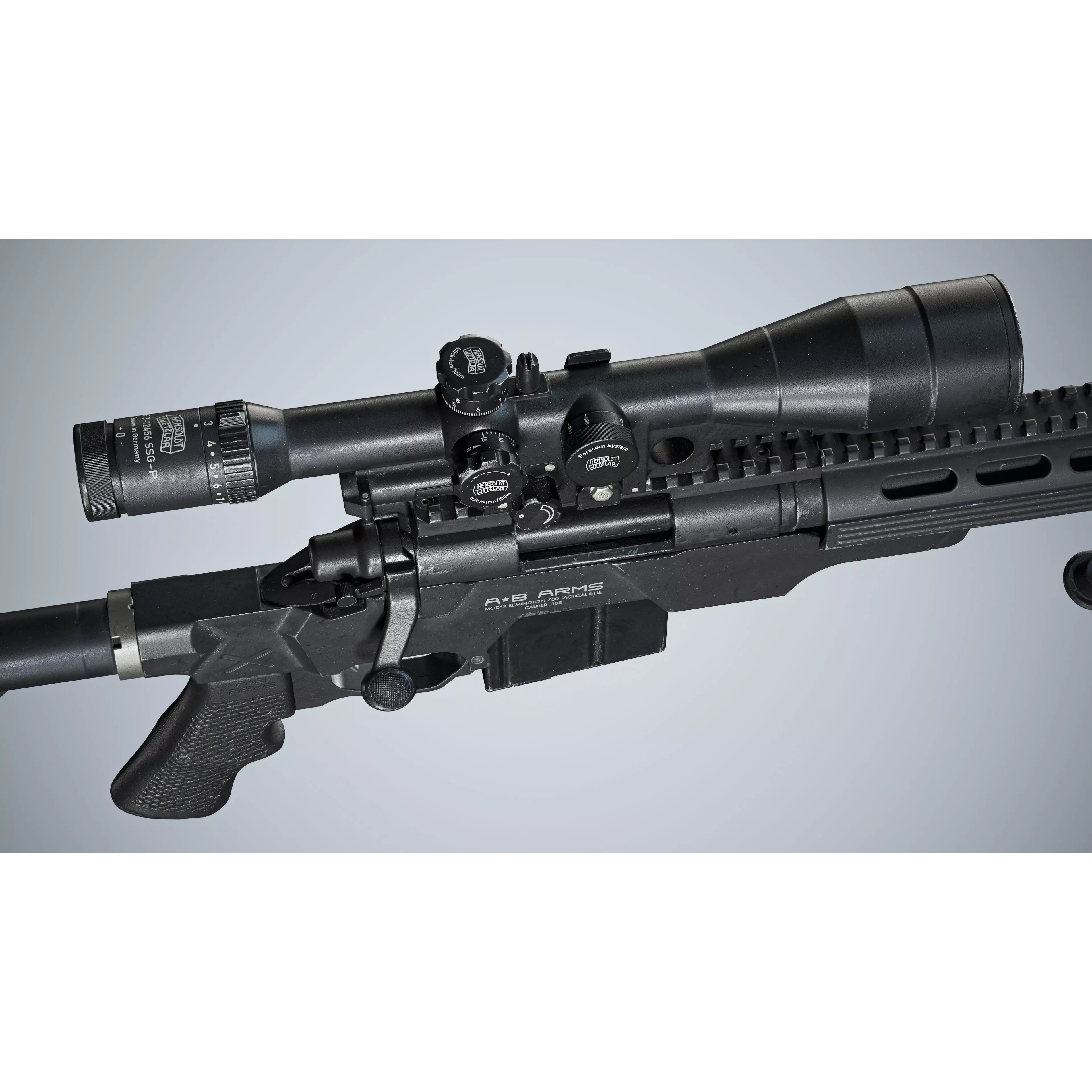 Remington 700 Tactical Sniper Rifle 3D Model – Low Poly Game Asset, FBX, PBR - View 11